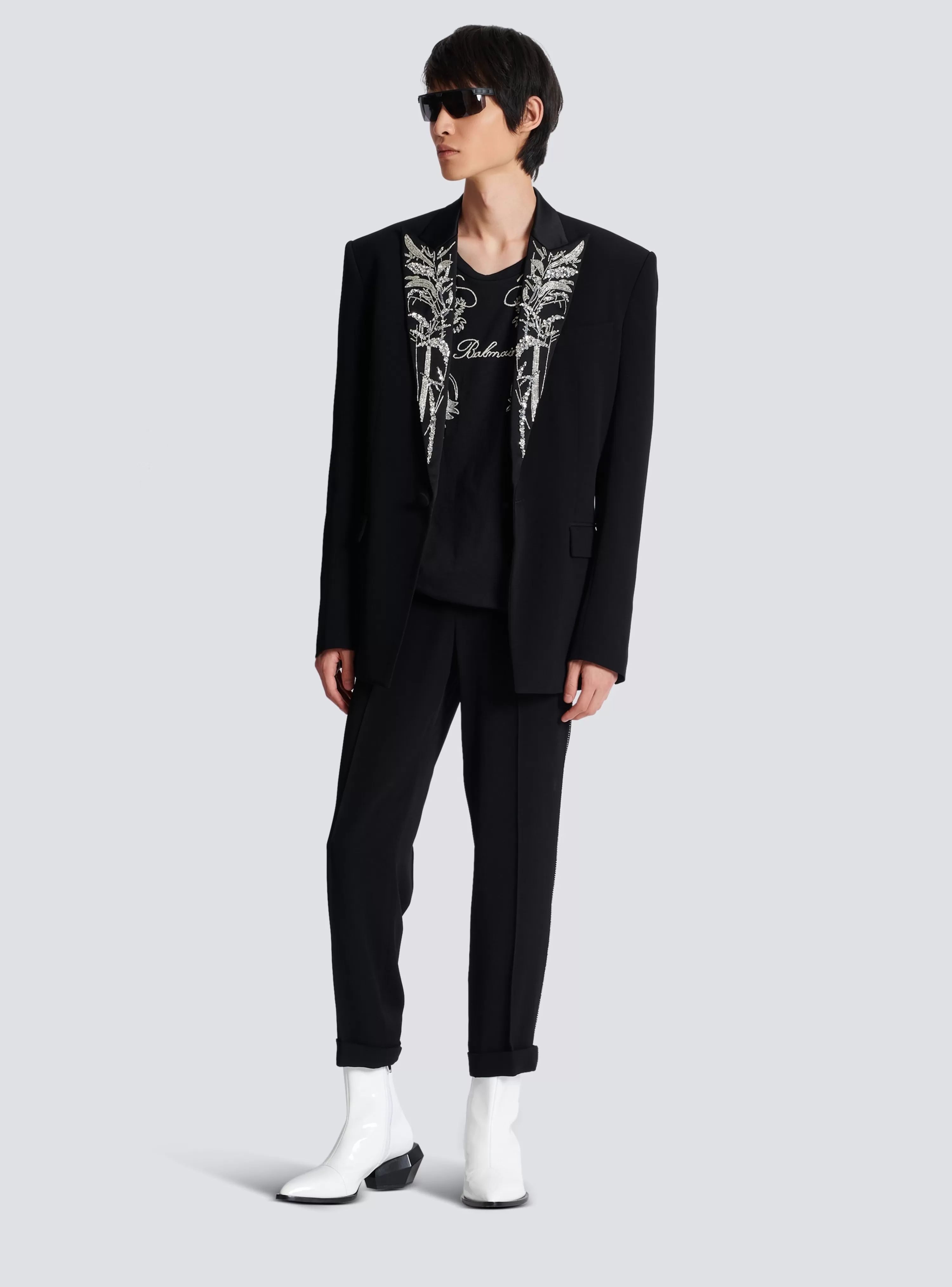 Balmain Blazer With Embroidered Bamboo Collar