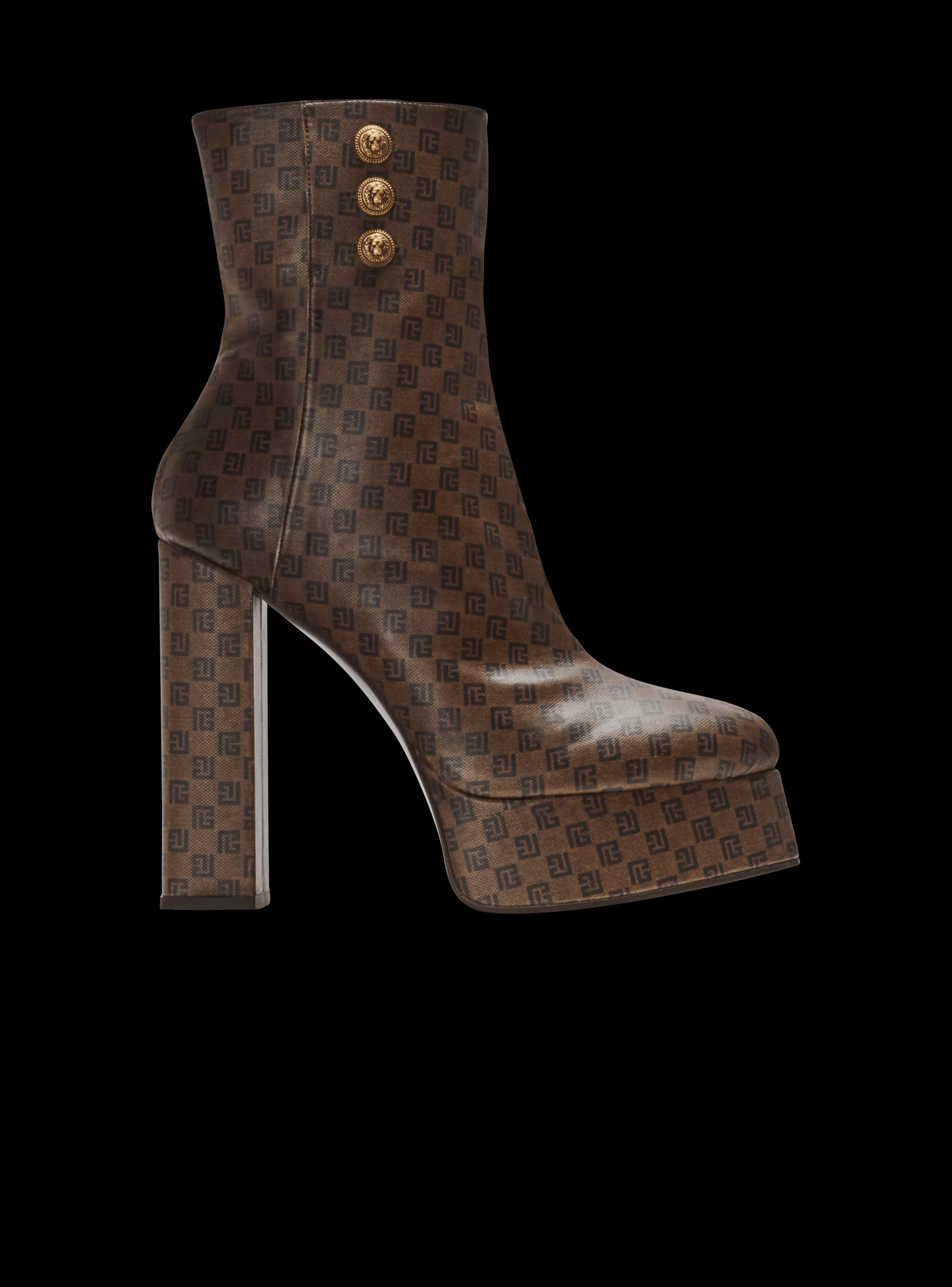 Women Balmain Brune Mini Monogram Boots