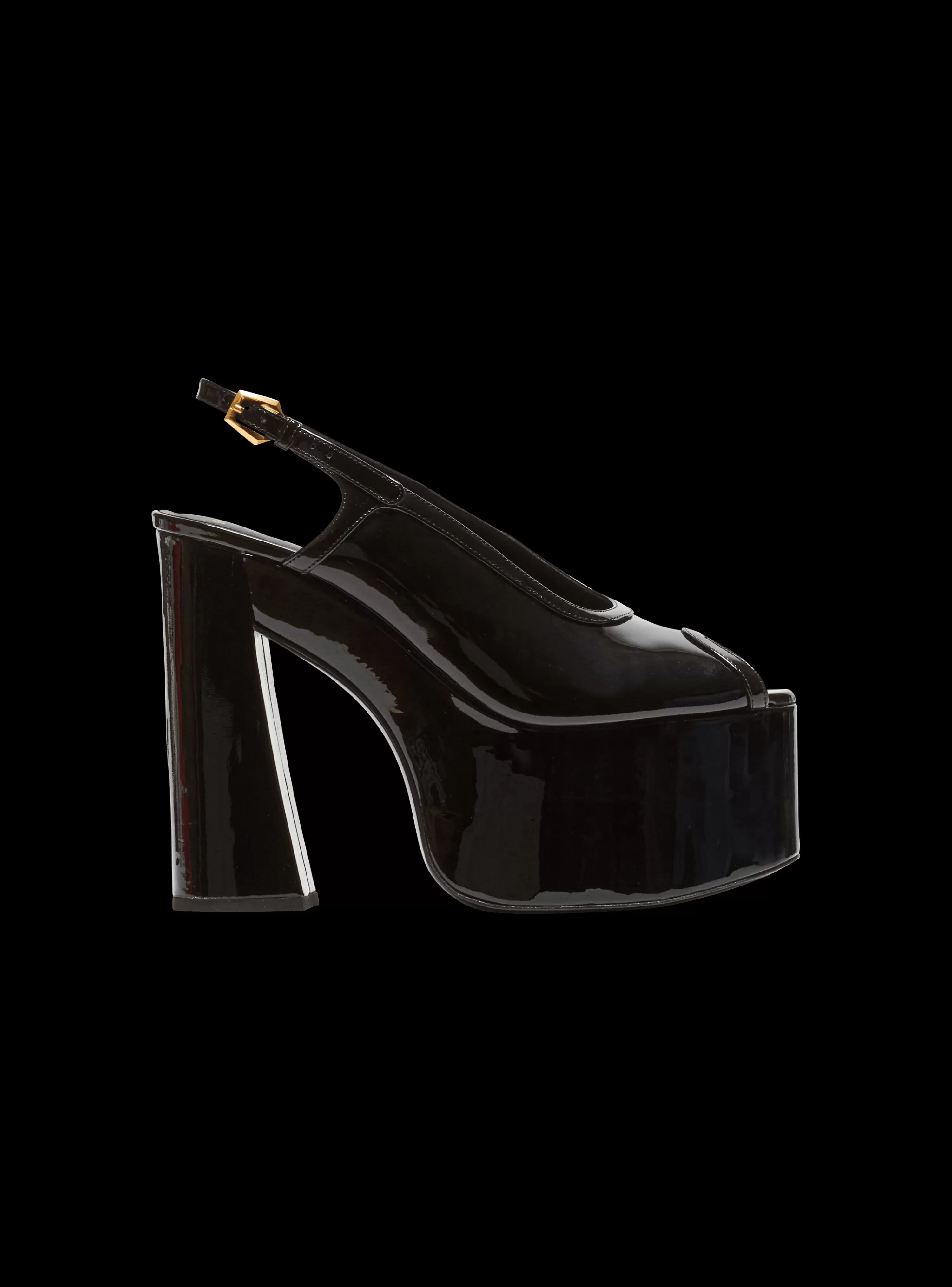 Women Balmain Cam Sandals In Patent Leather