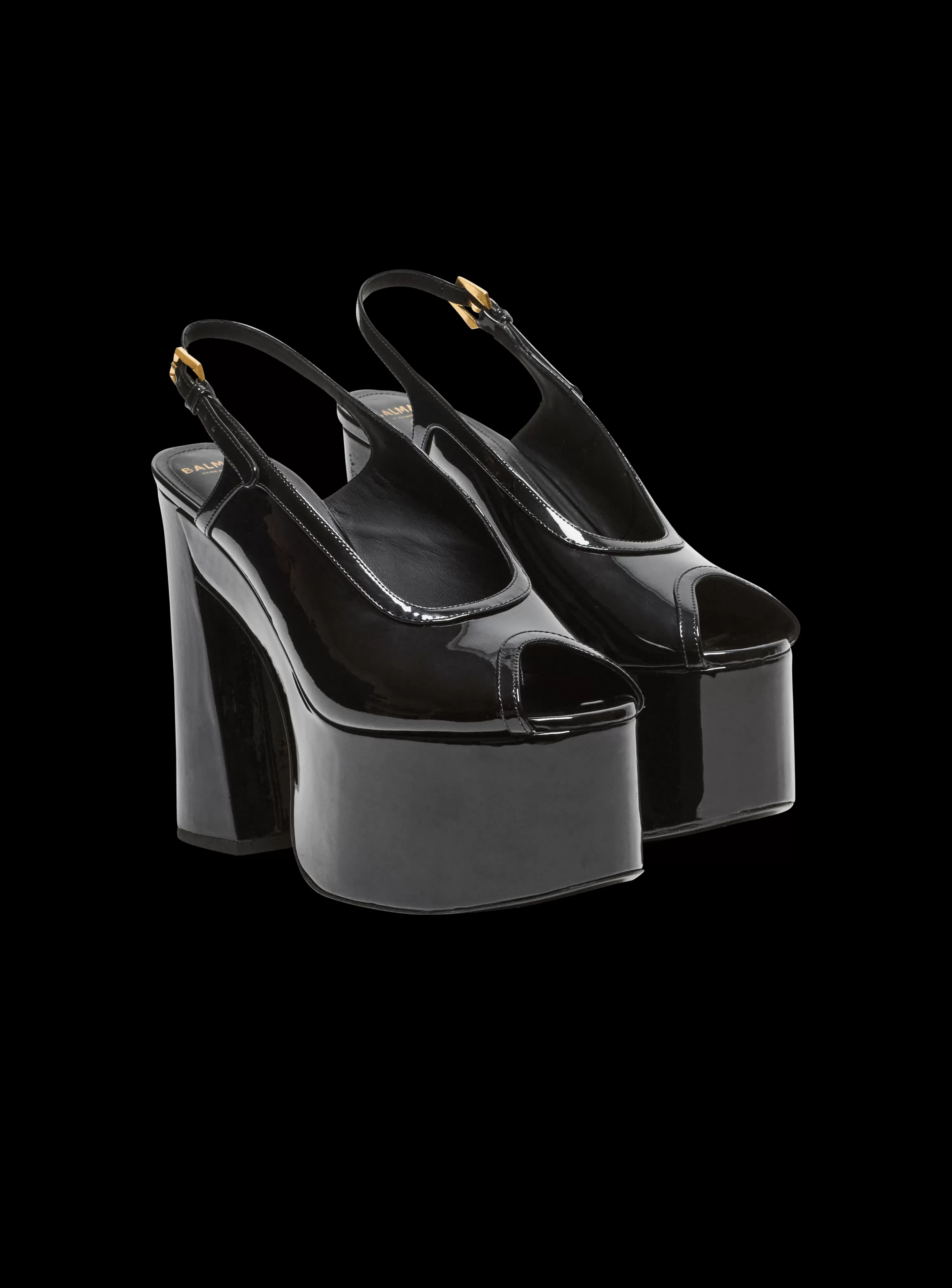 Women Balmain Cam Sandals In Patent Leather