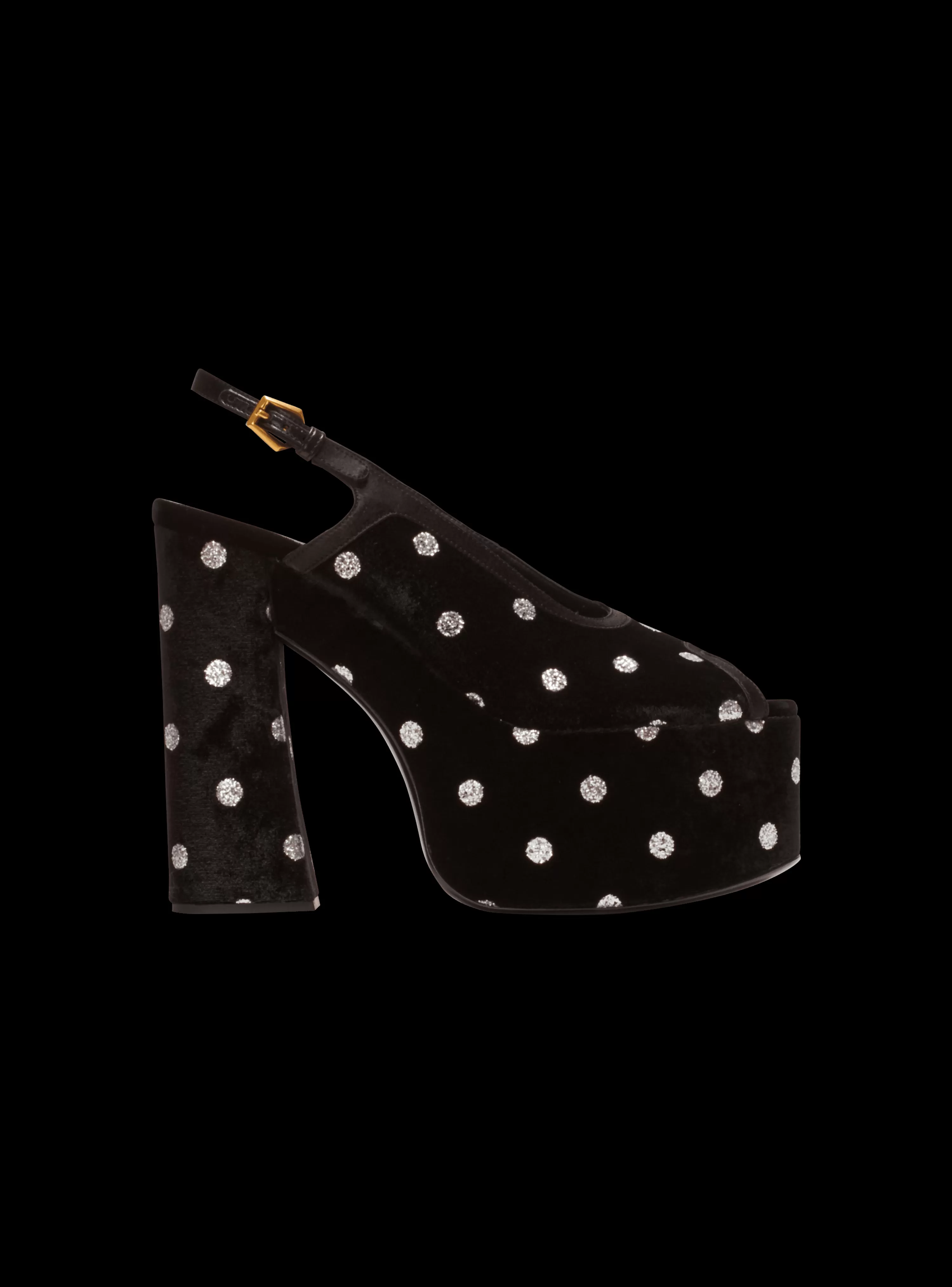 Women Balmain Cam Sandals In Velvet With Polka Dots