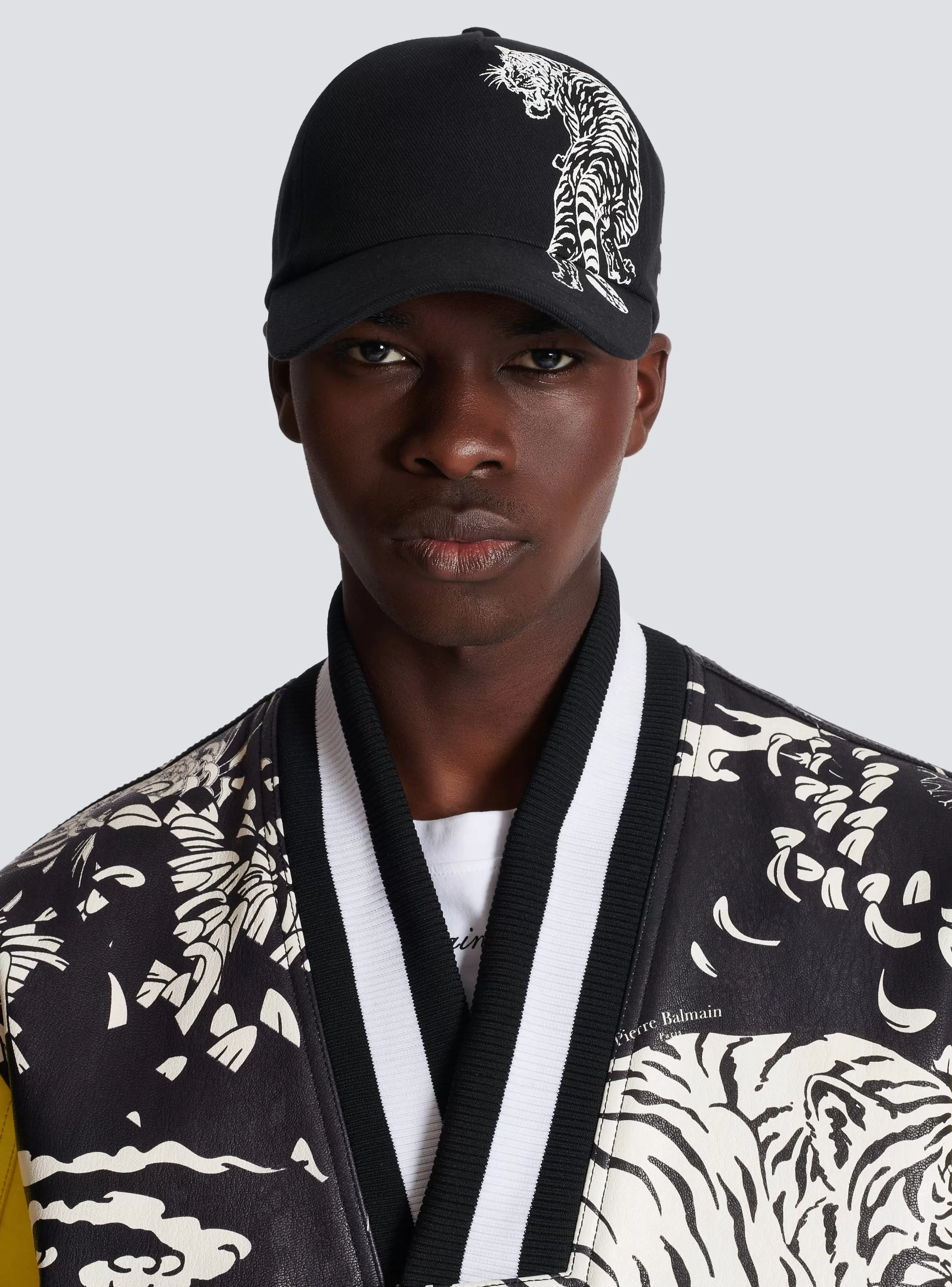 Balmain Cap With Printed Tiger