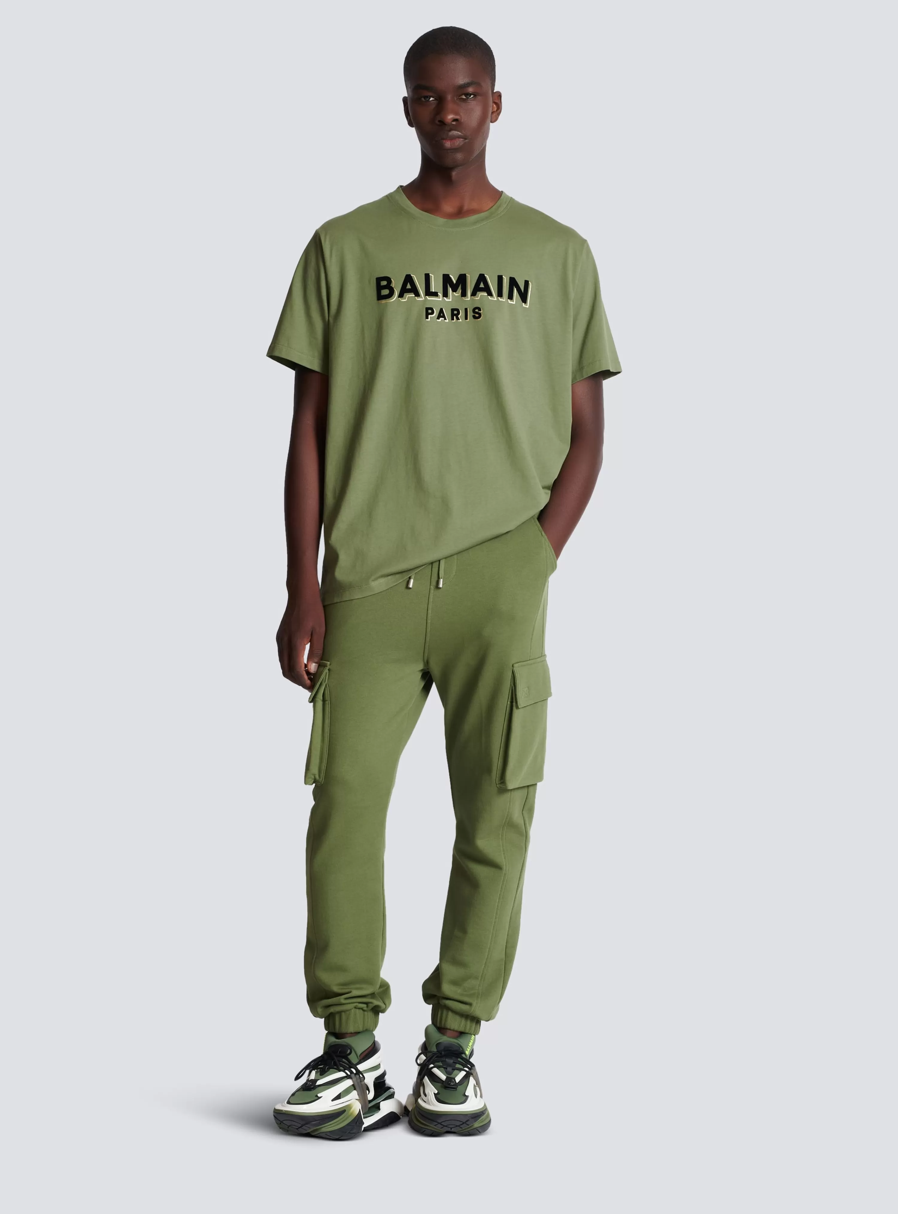 Balmain Cargo Joggers With Paris Print