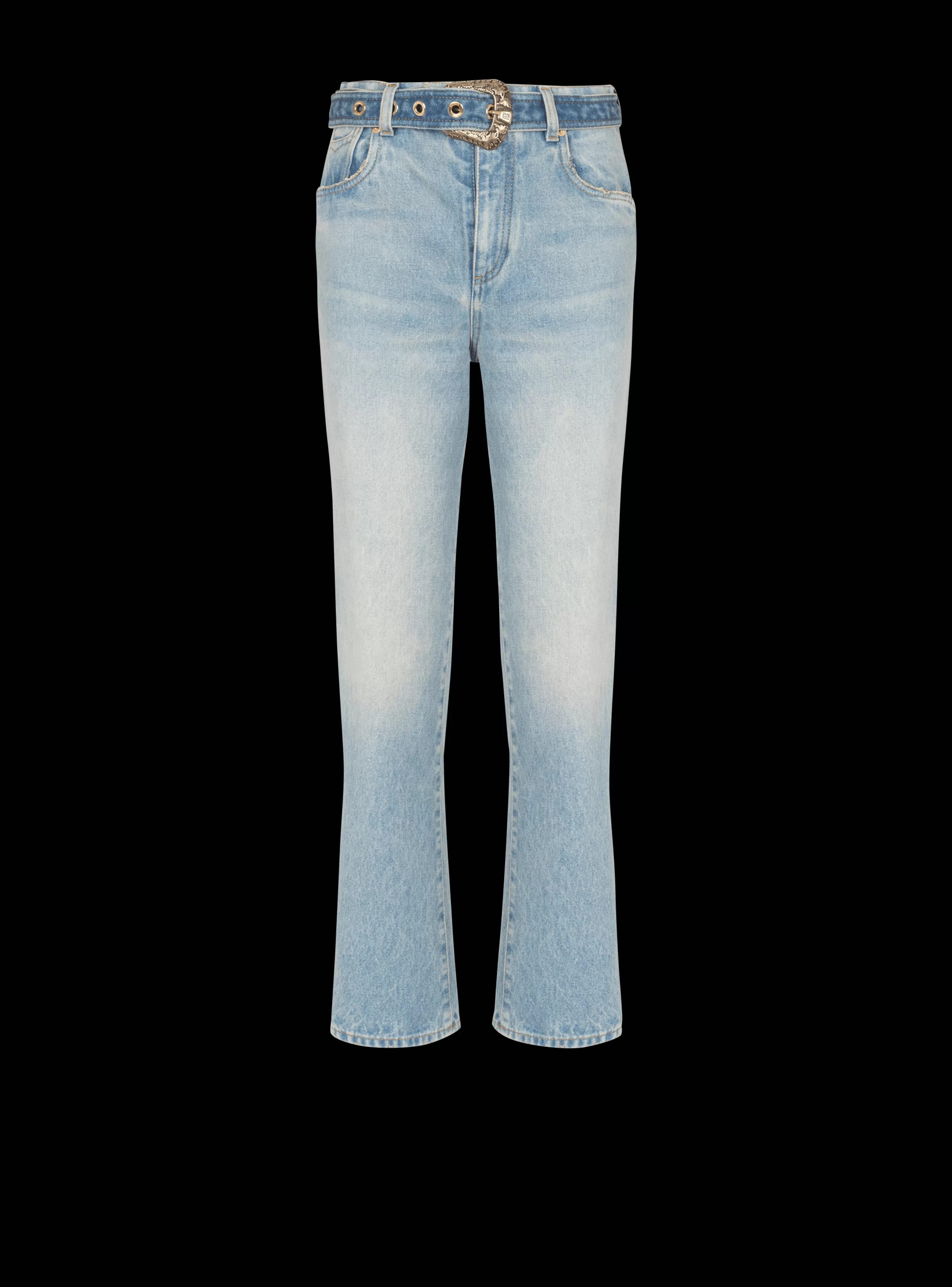 Women Balmain Classic Belted Jeans