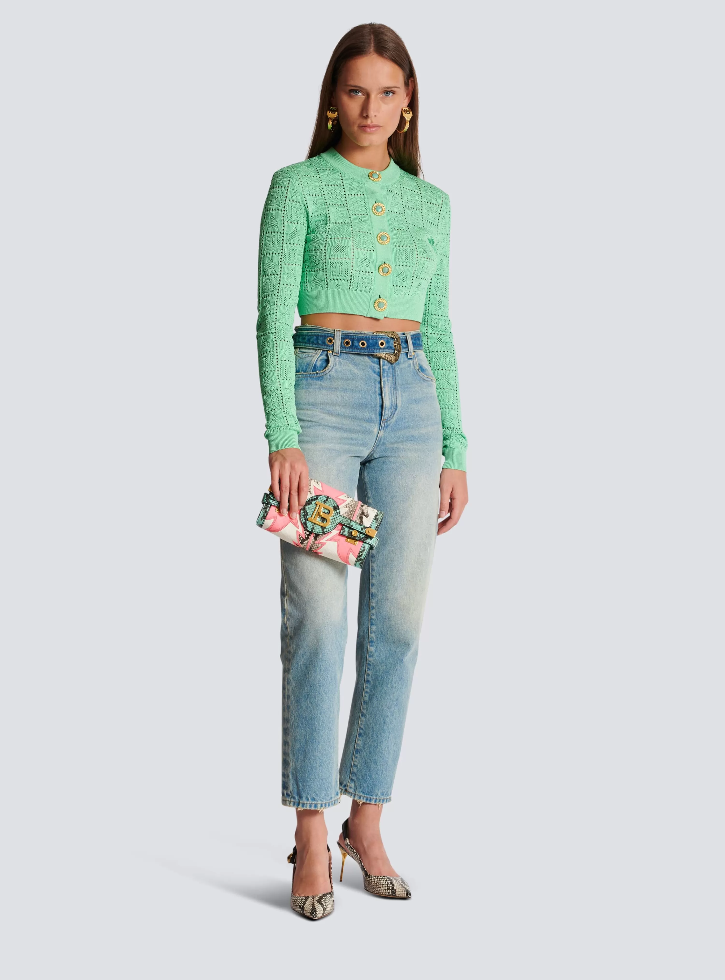 Women Balmain Classic Belted Jeans