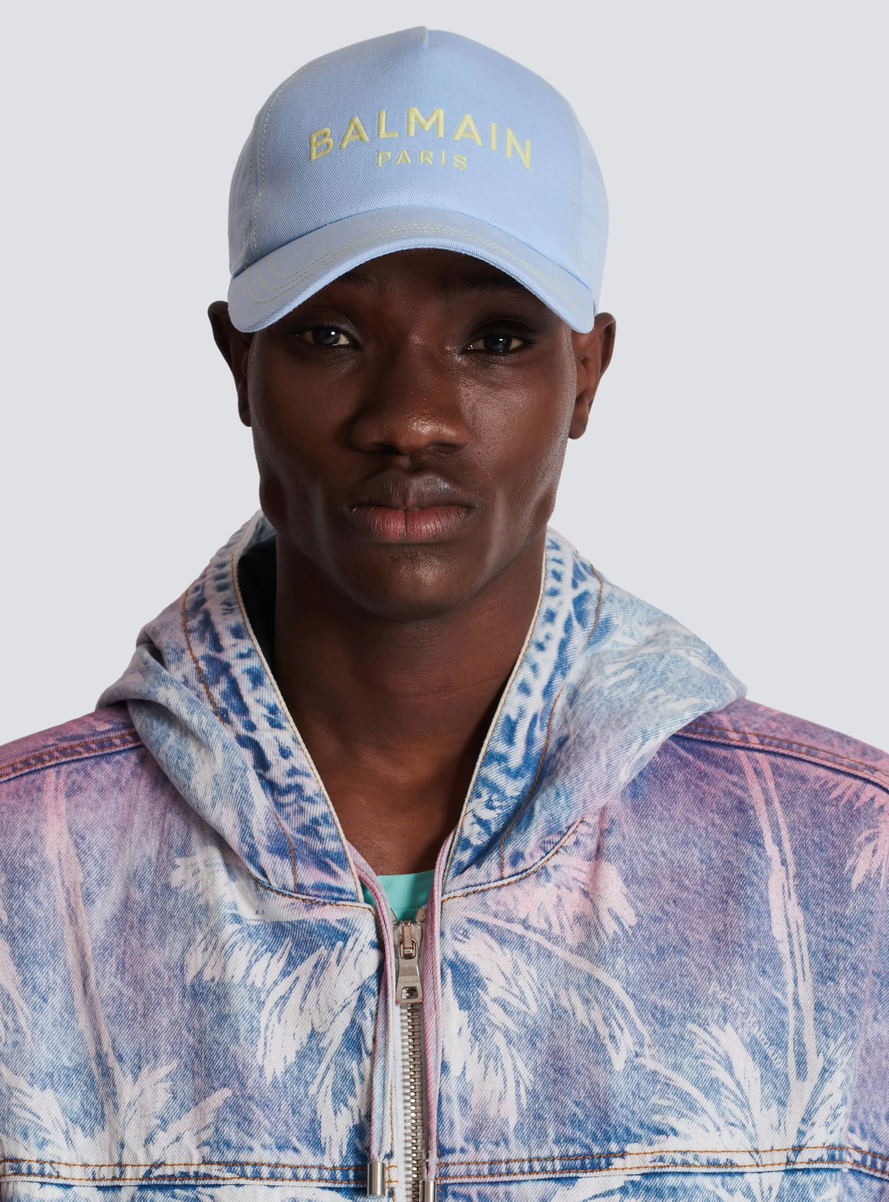 Balmain Cotton Cap With Paris Embroidery