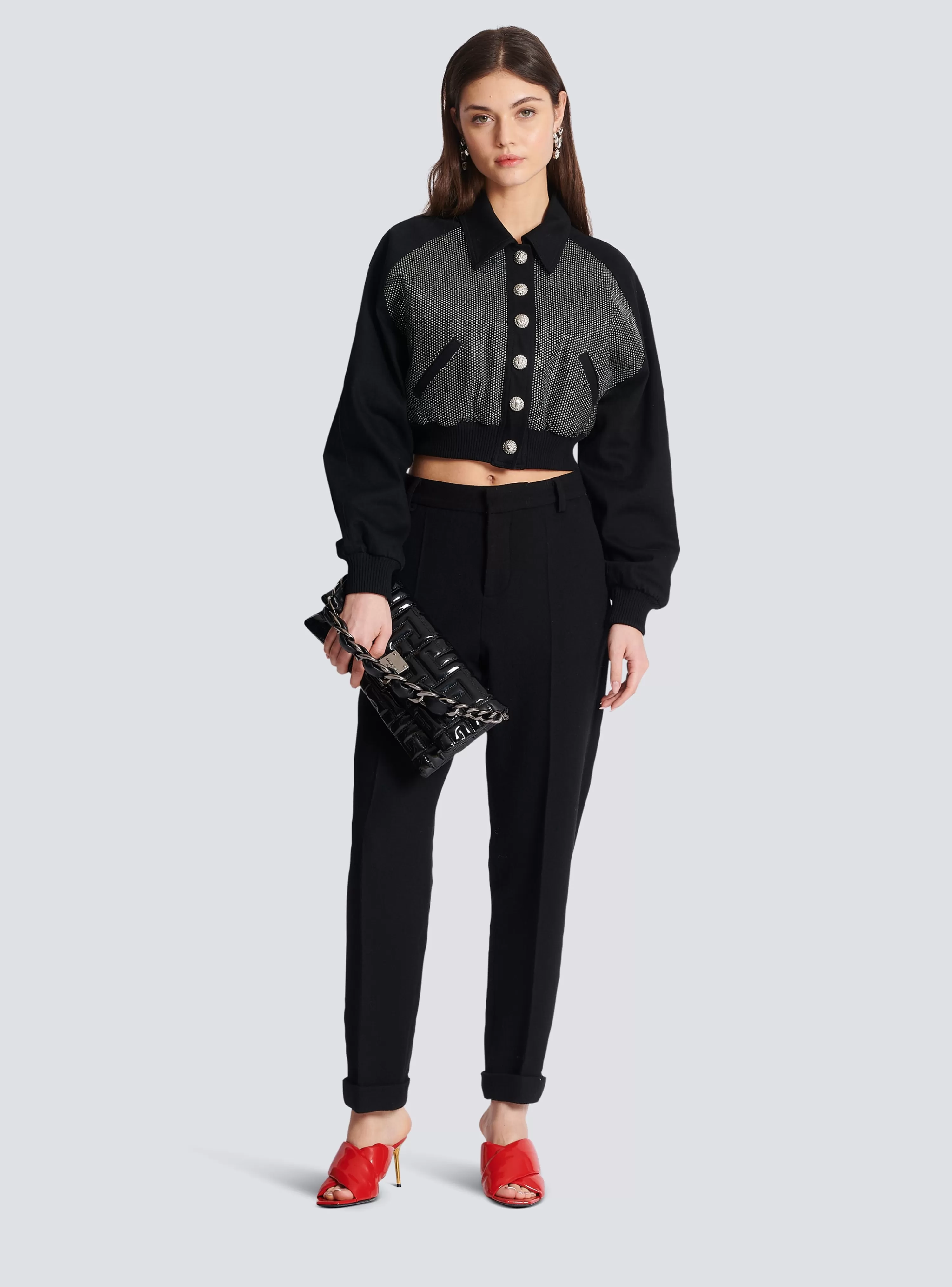 Women Balmain Crepe Trousers