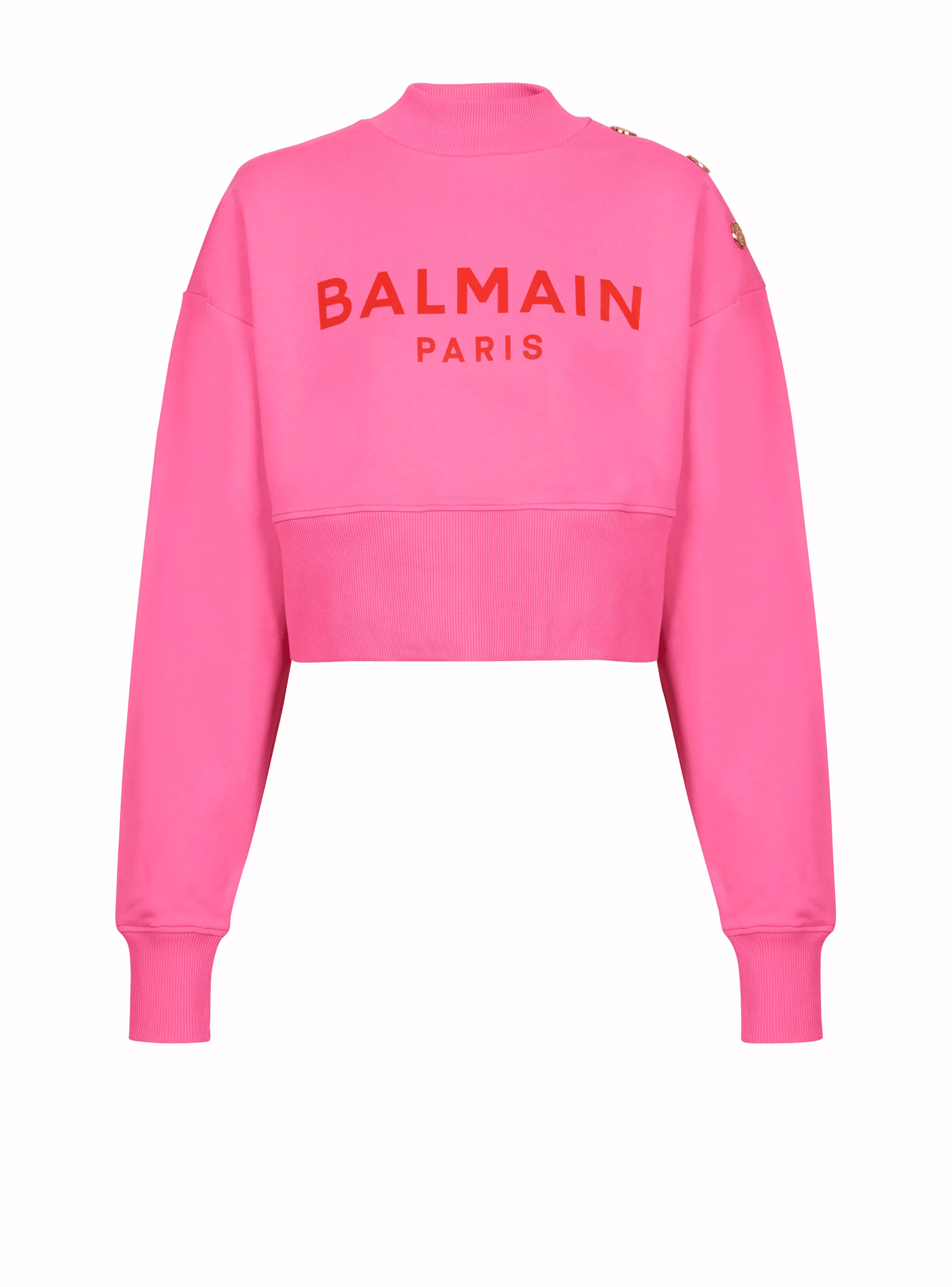 Women Balmain Cropped Sweatshirt With Paris Print