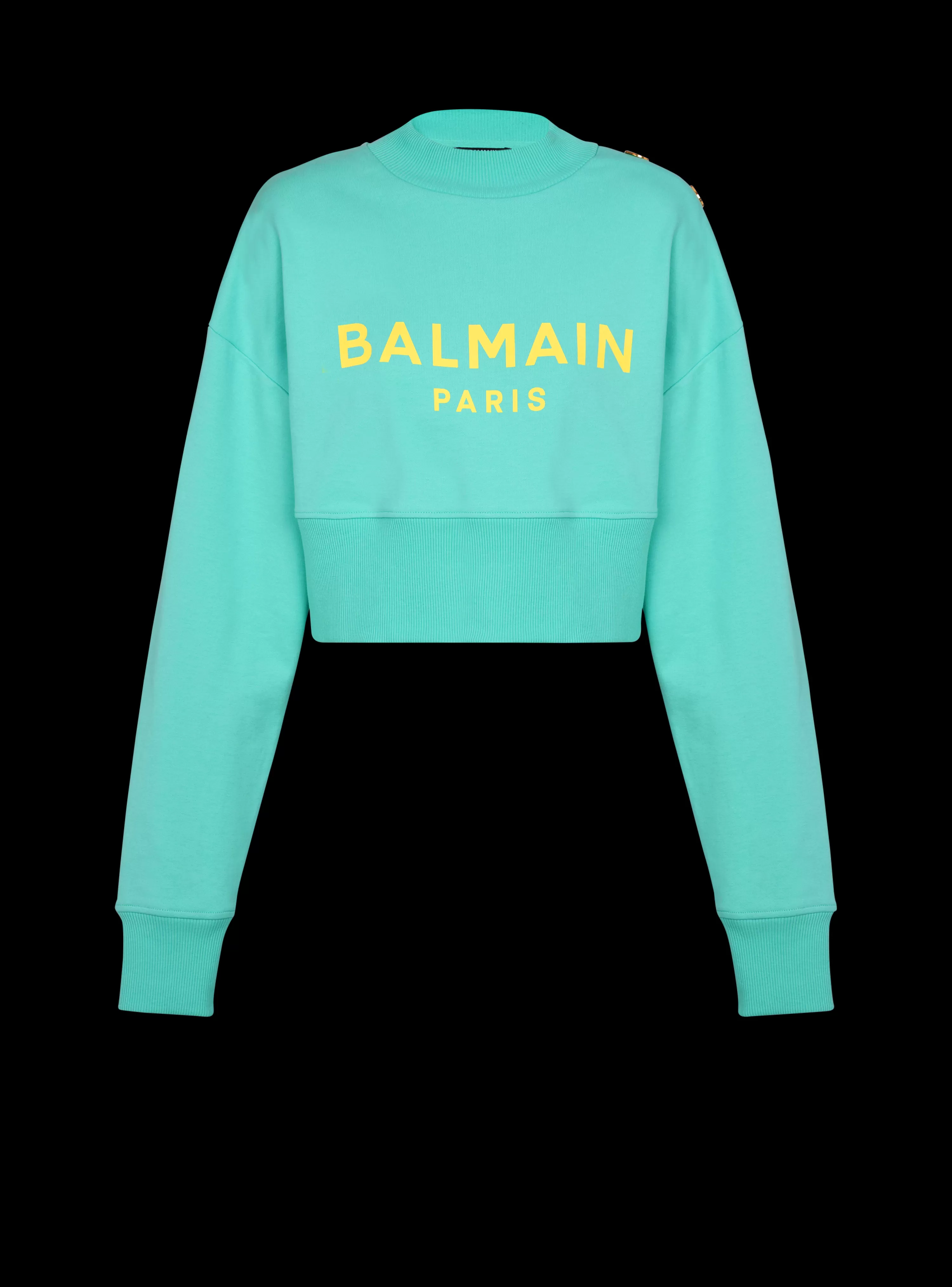 Women Balmain Cropped Sweatshirt With Paris Print