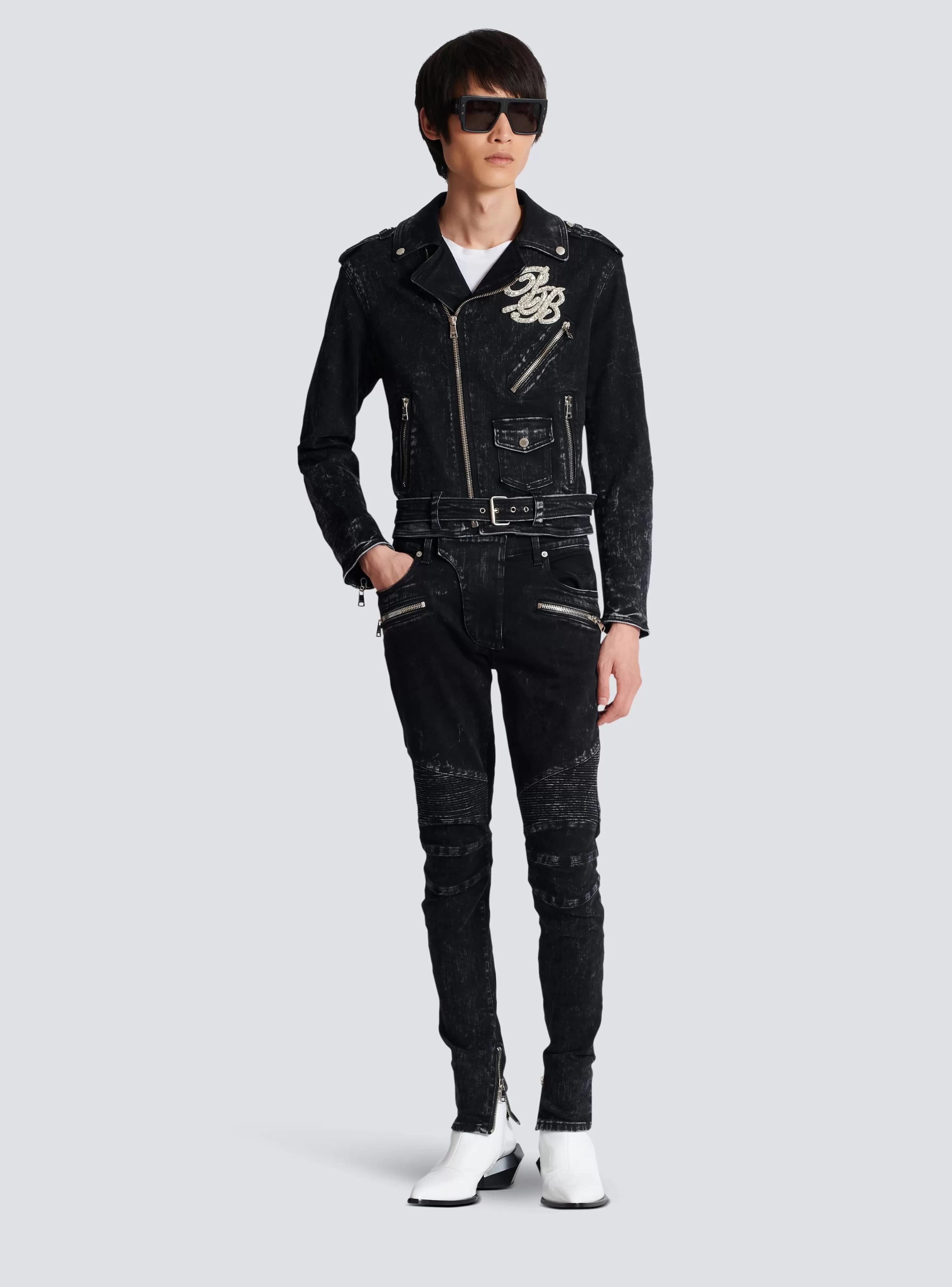 Balmain Denim Biker Jacket