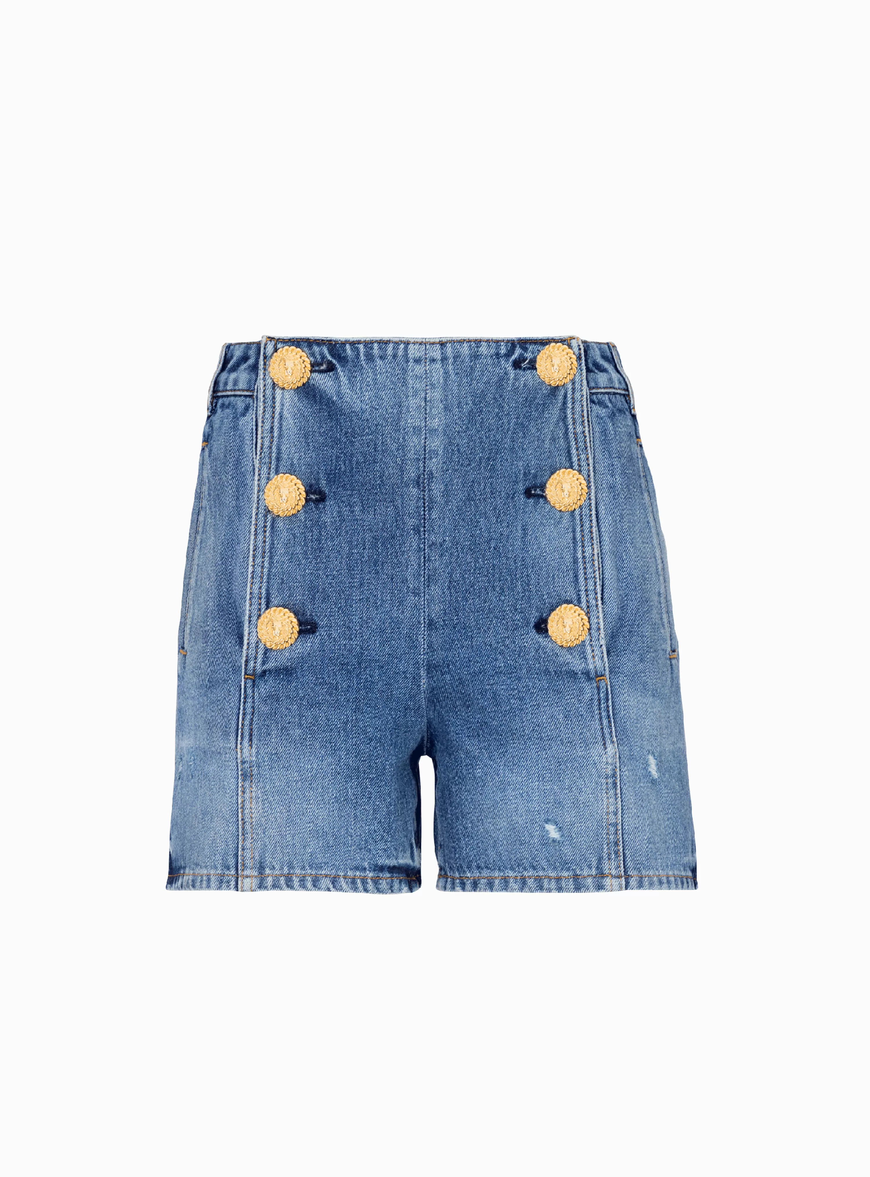 Women Balmain Denim Shorts With Buttons