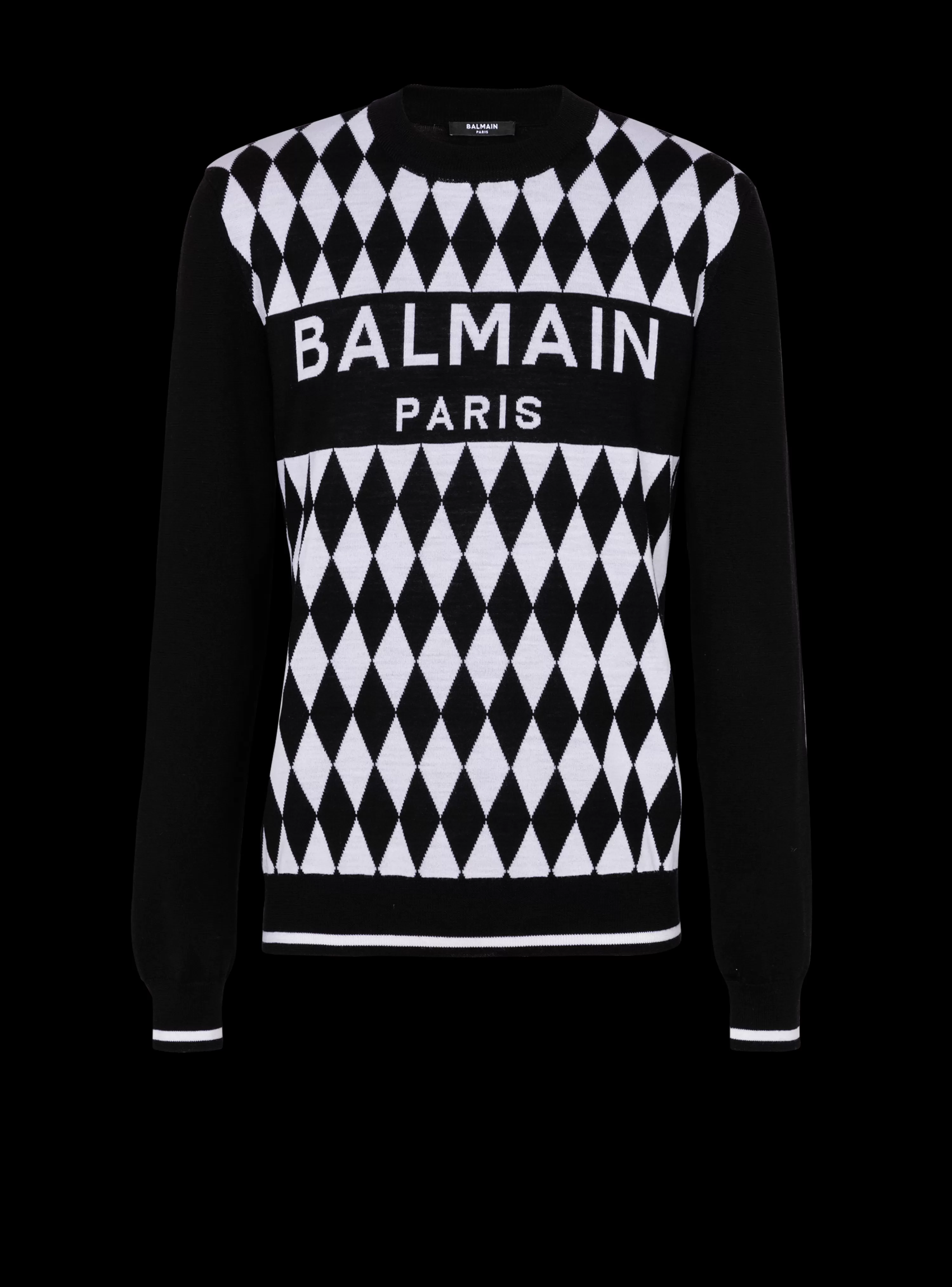 Balmain Diamond Paris Two-tone Jacquard Jumper