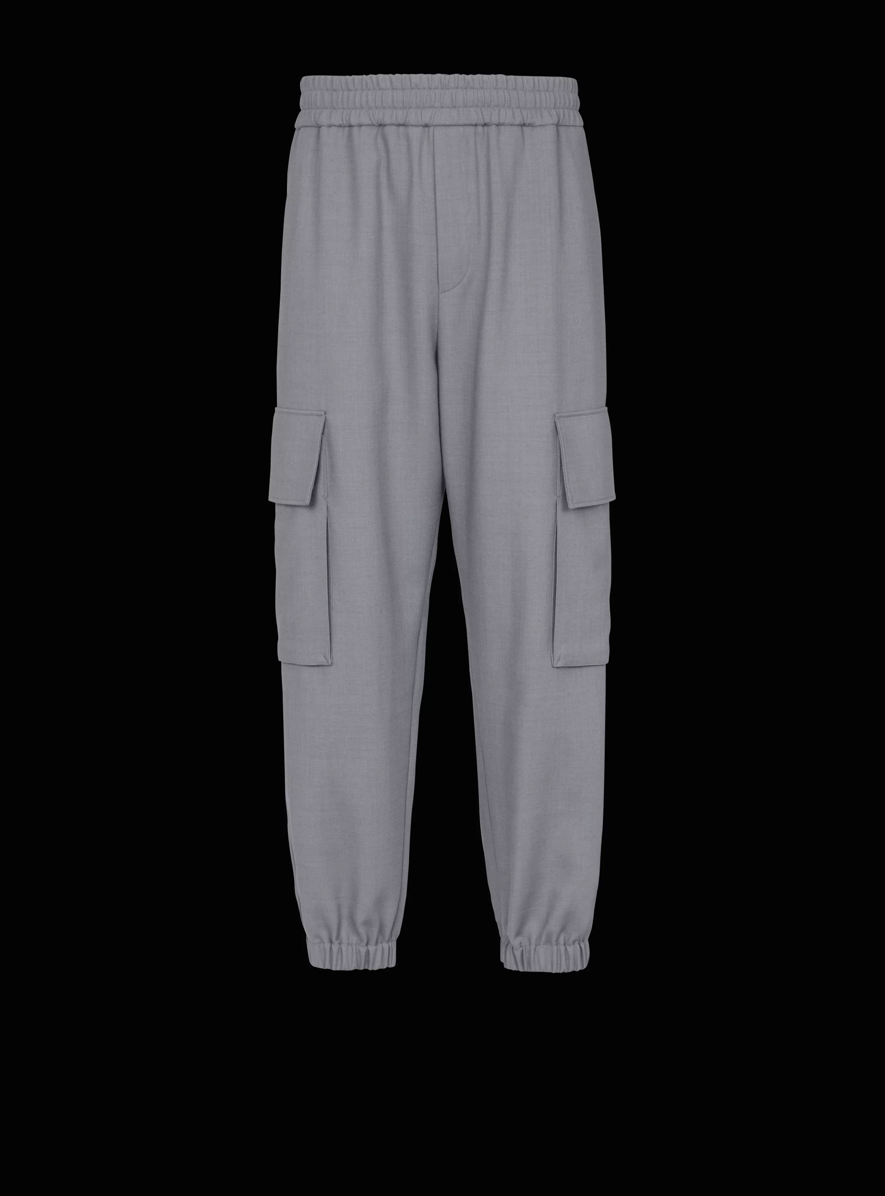 Balmain Double Crepe Wool Cargo Trousers