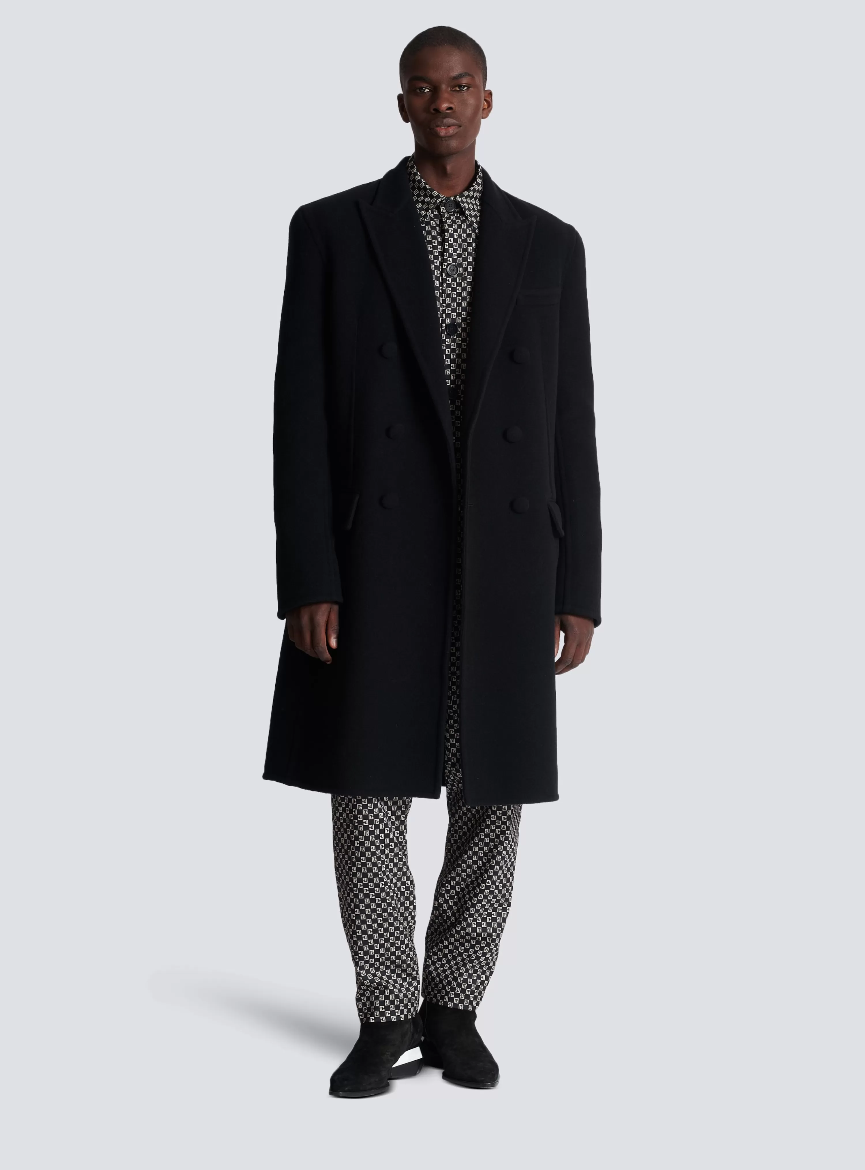 Balmain Double Face Wool And Cashmere Coat