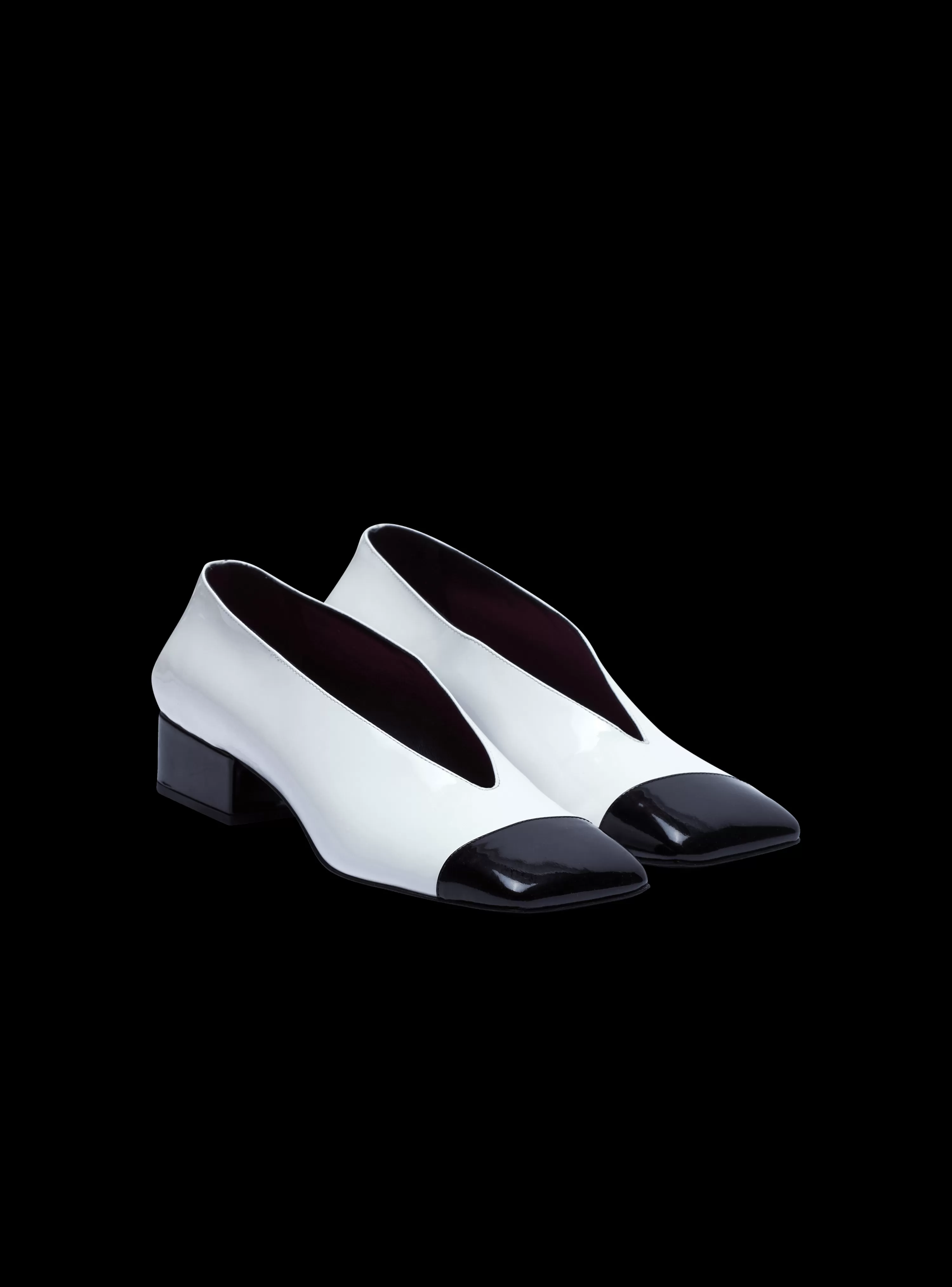 Women Balmain Eden Two-tone Patent Leather Ballet Flats