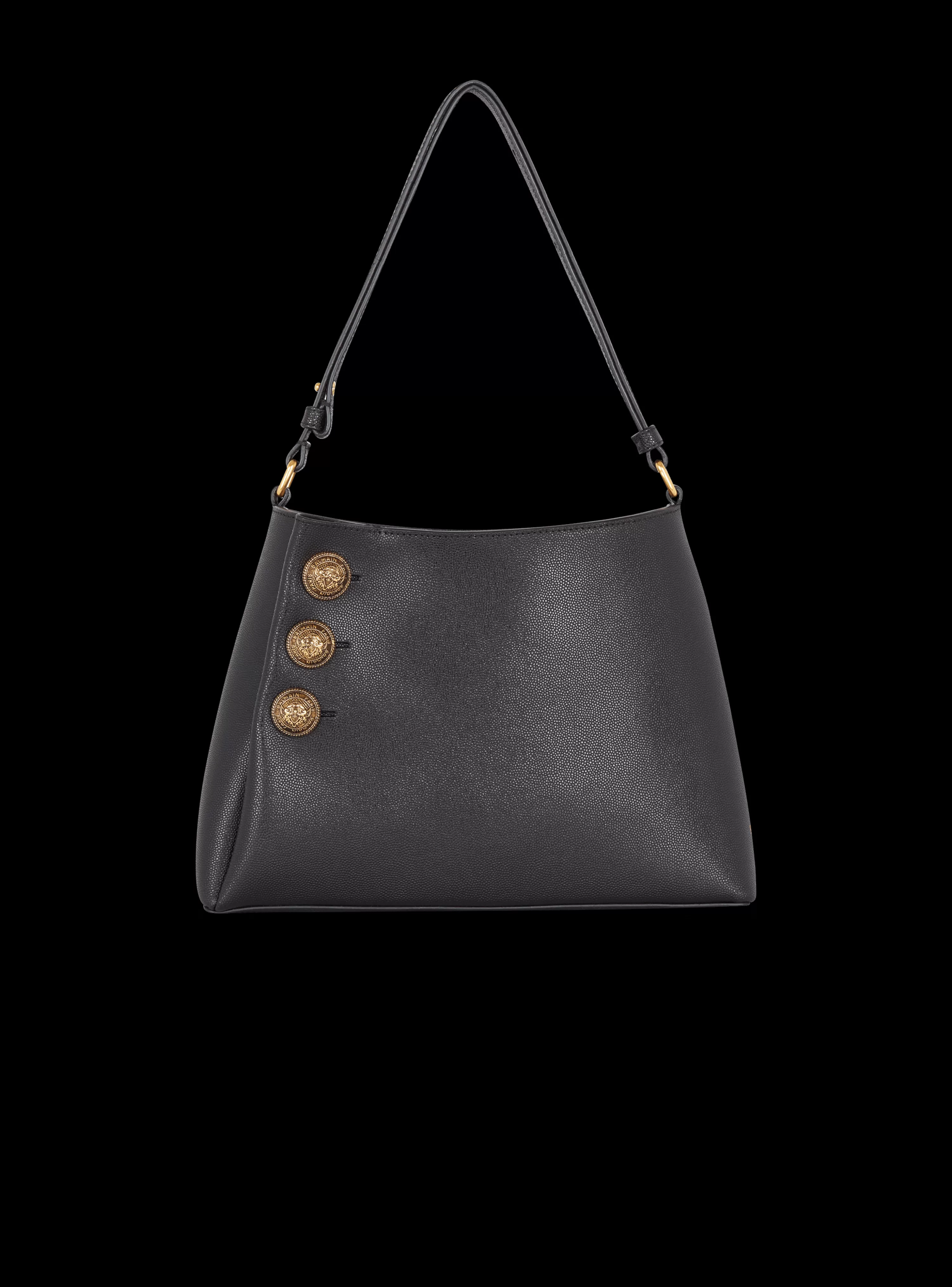 Women Balmain Emblème Handbag In Grained Leather