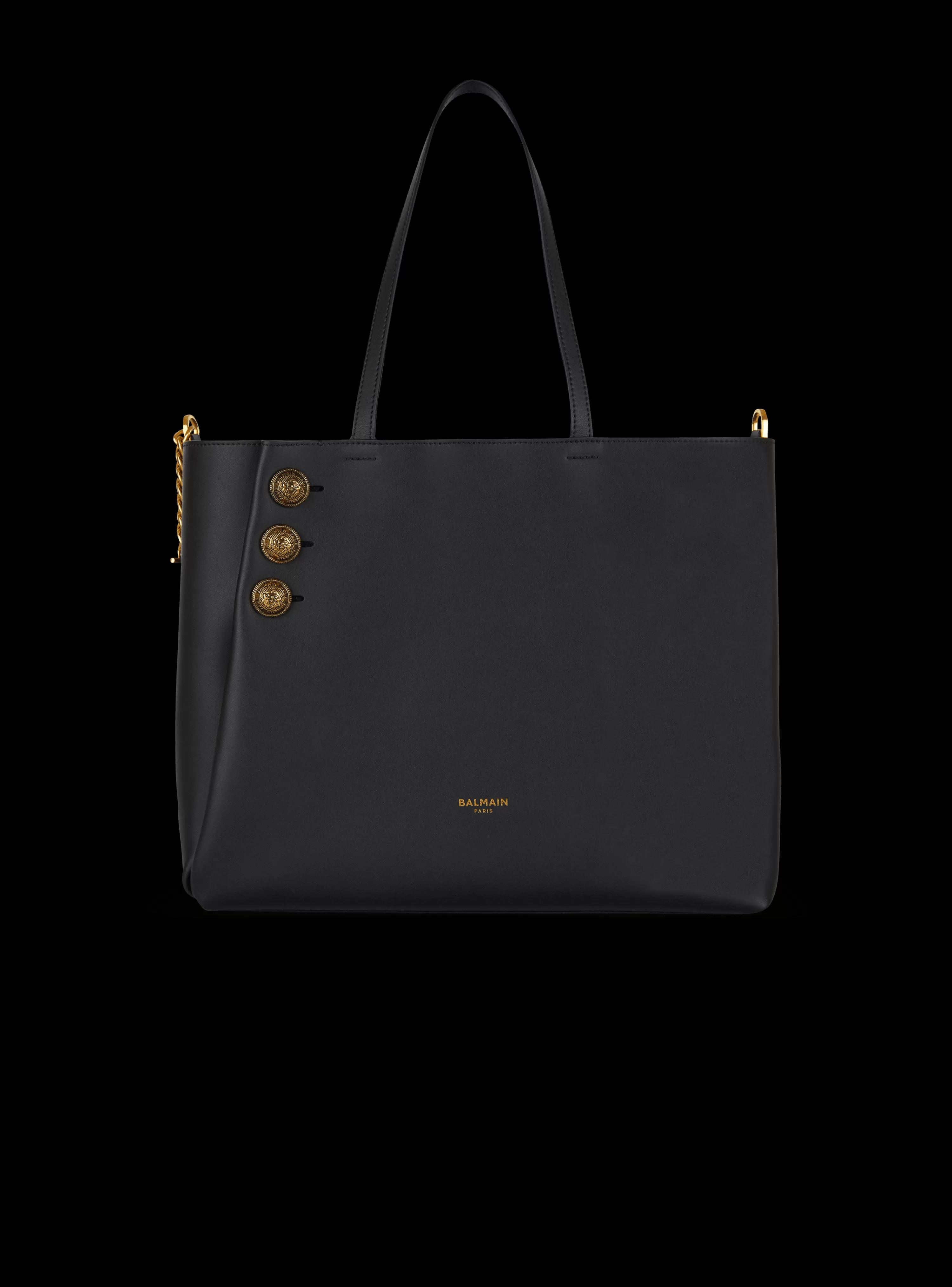 Women Balmain Emblème Leather Tote Bag