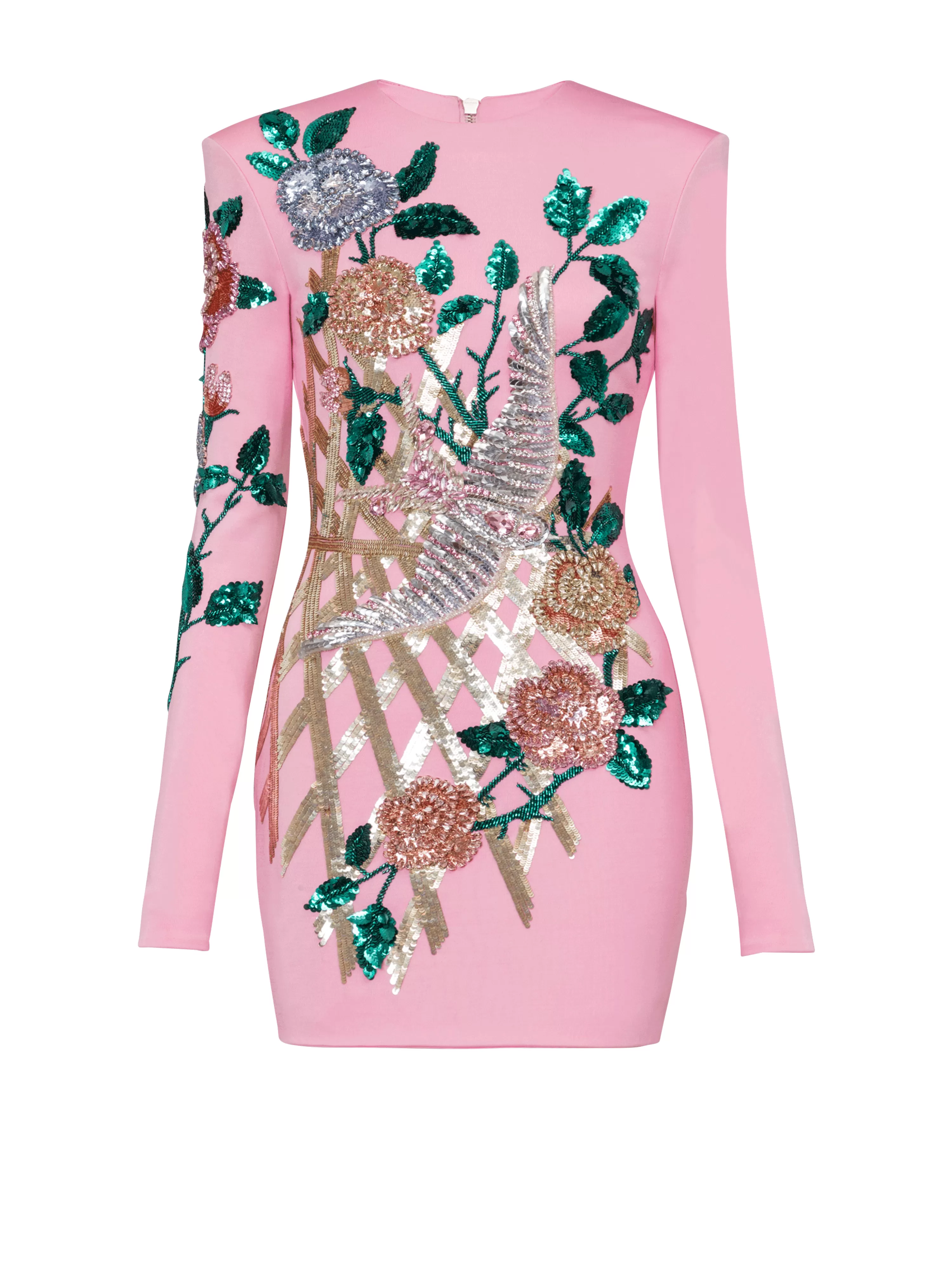 Women Balmain Embroidered Roses Dress