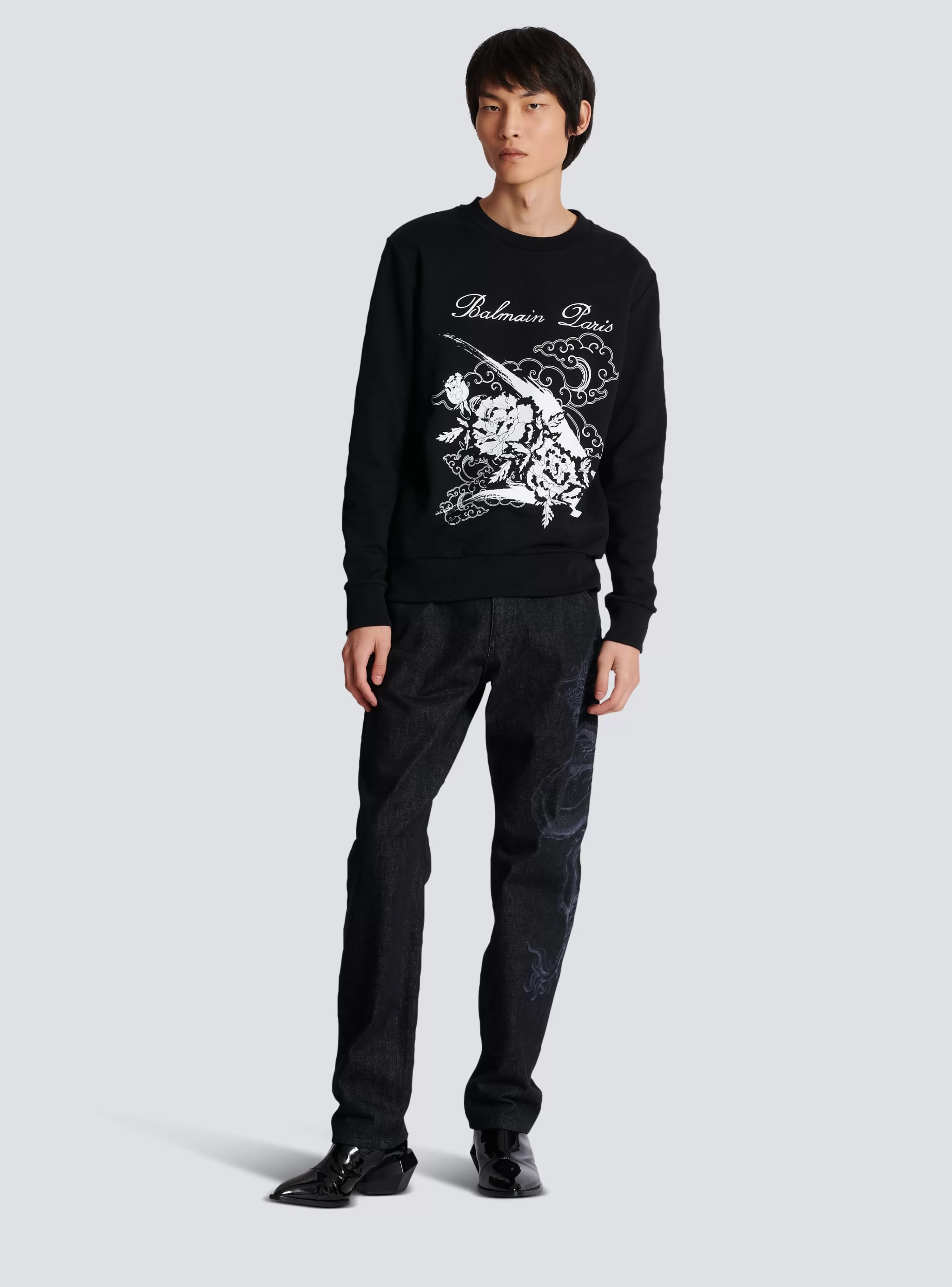 Balmain Flower Print Sweatshirt