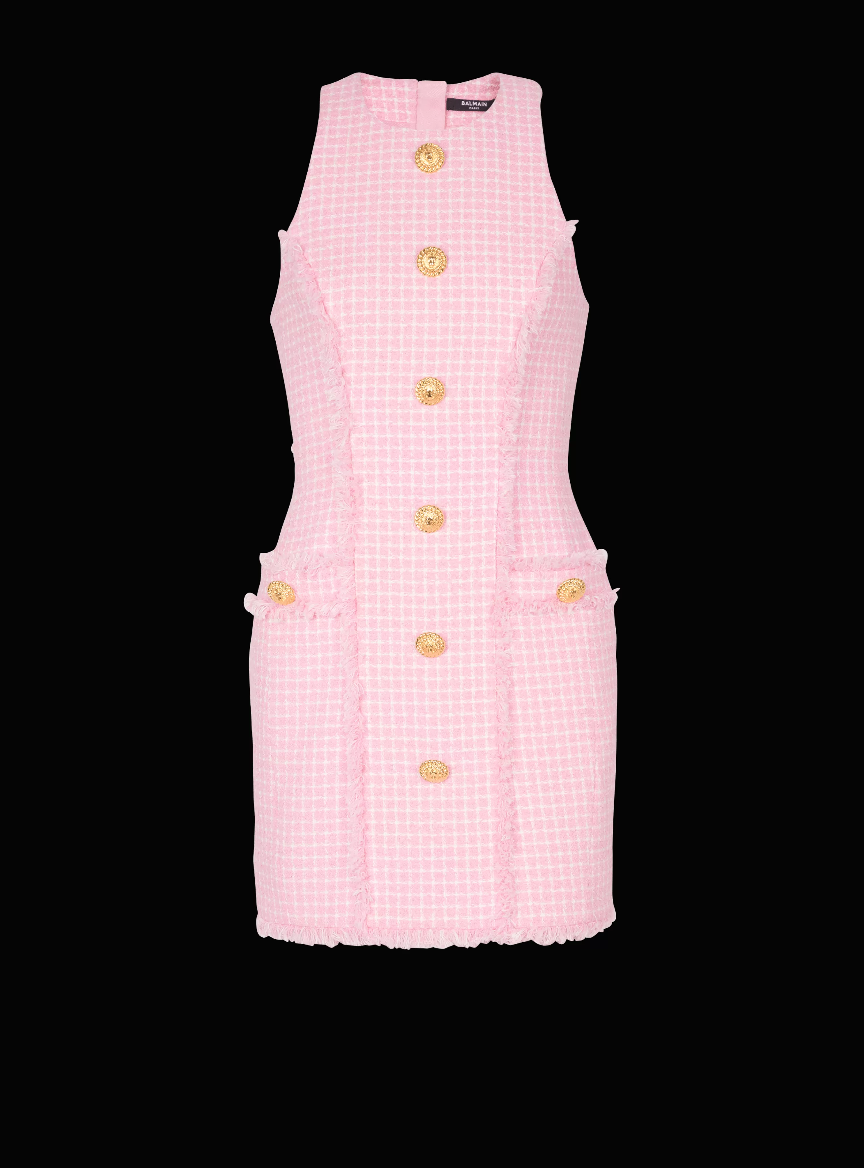 Women Balmain Gingham Tweed Dress