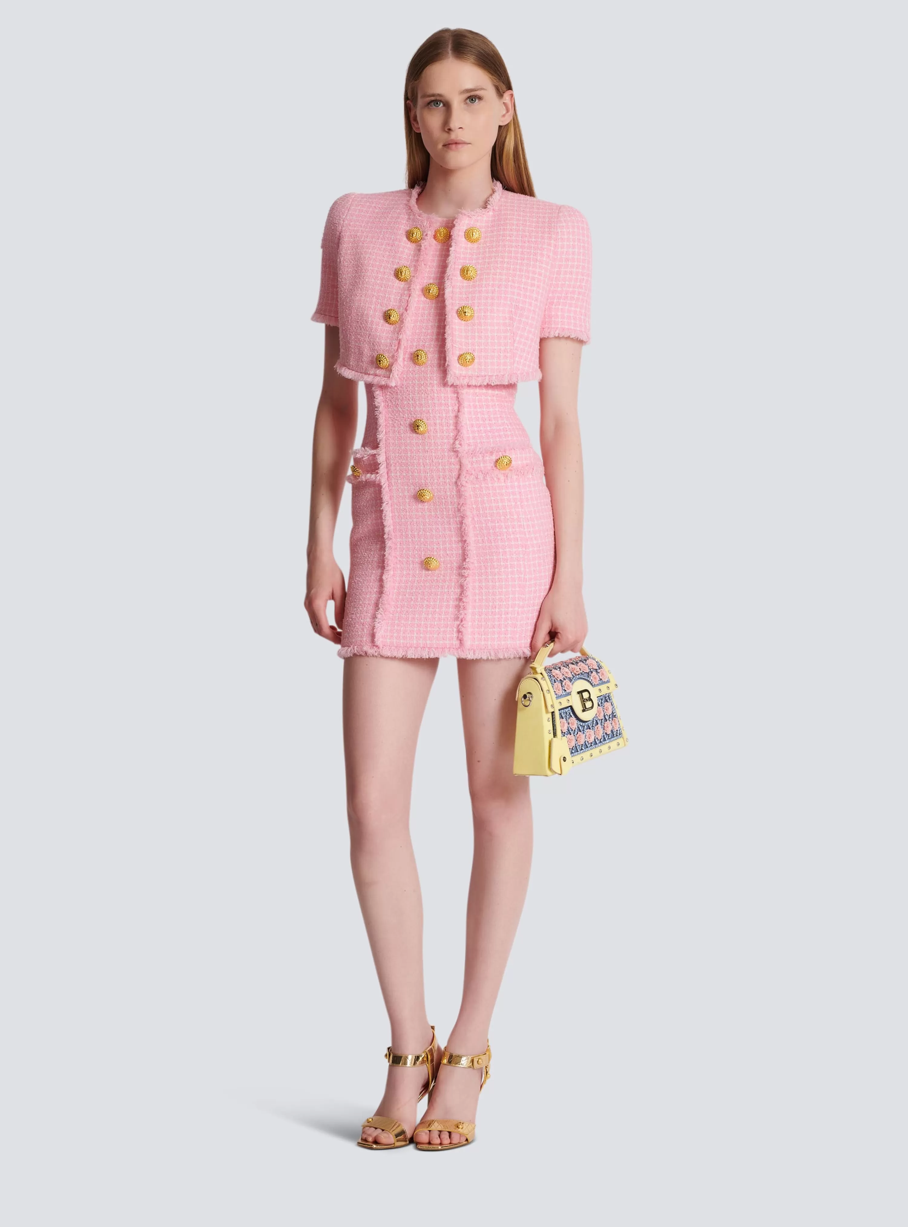 Women Balmain Gingham Tweed Dress