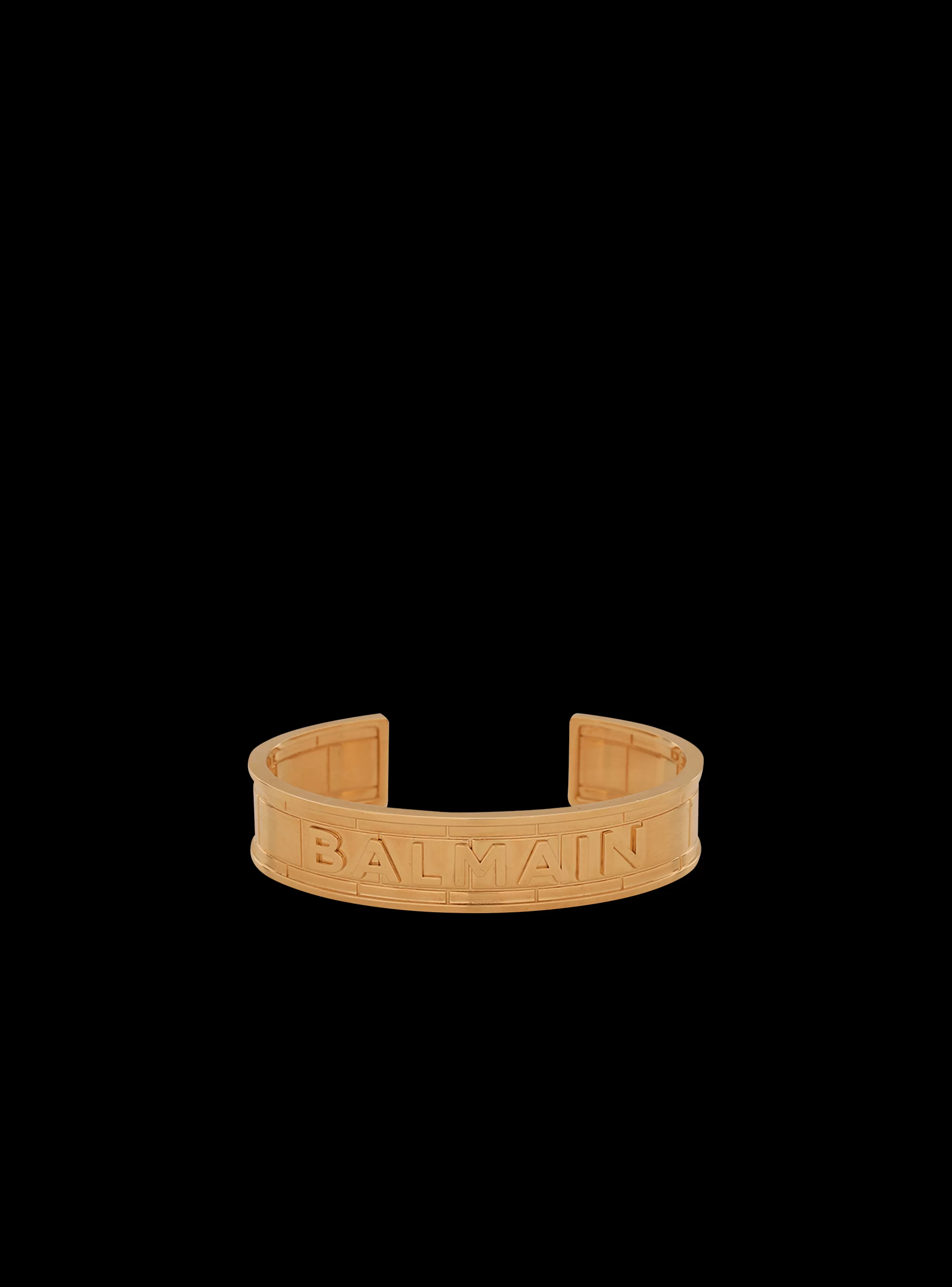 Women Balmain -tone Brass Cuff Bracelet With Logo