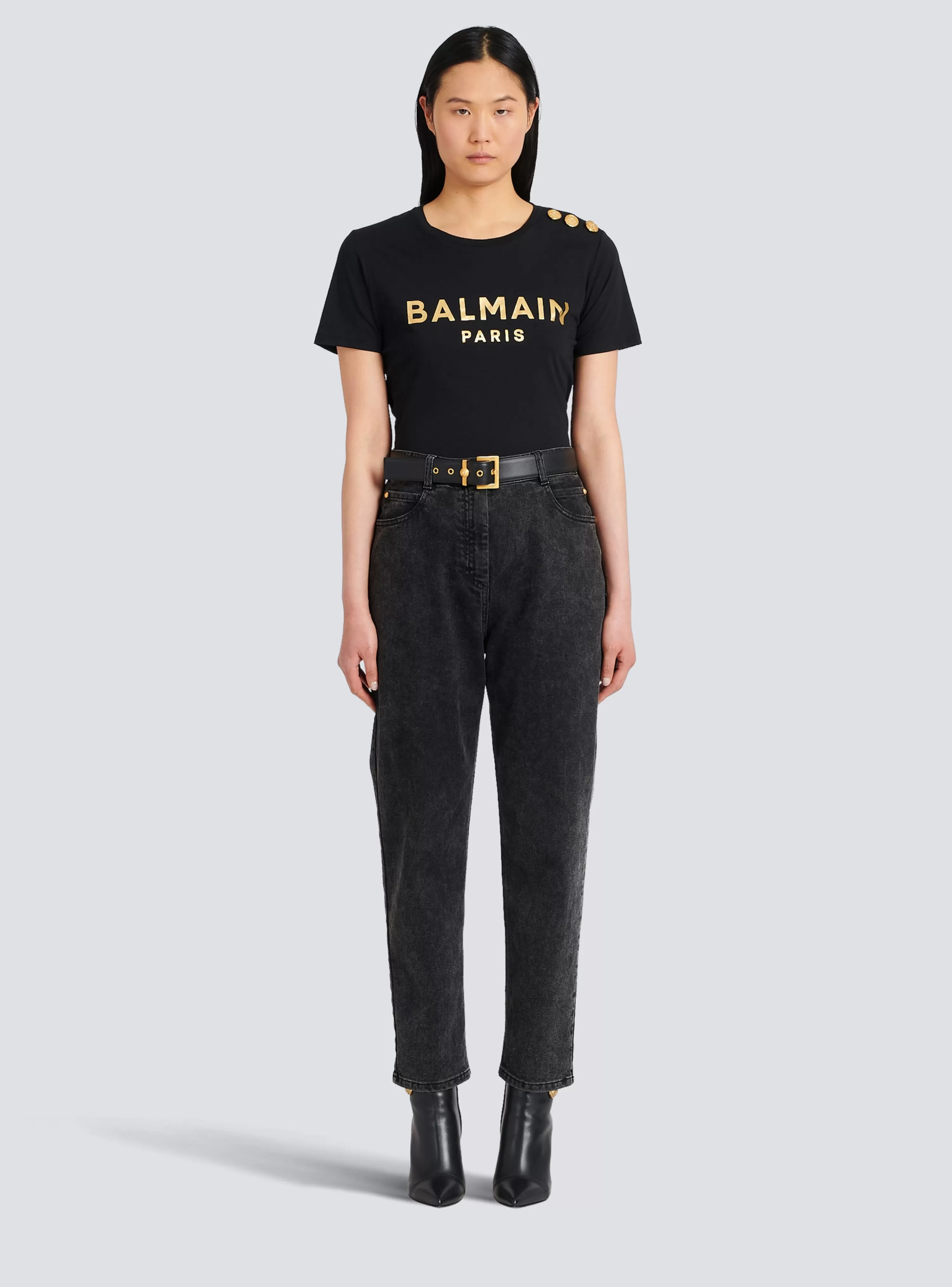 Women Balmain Leather Coin Belt Belt