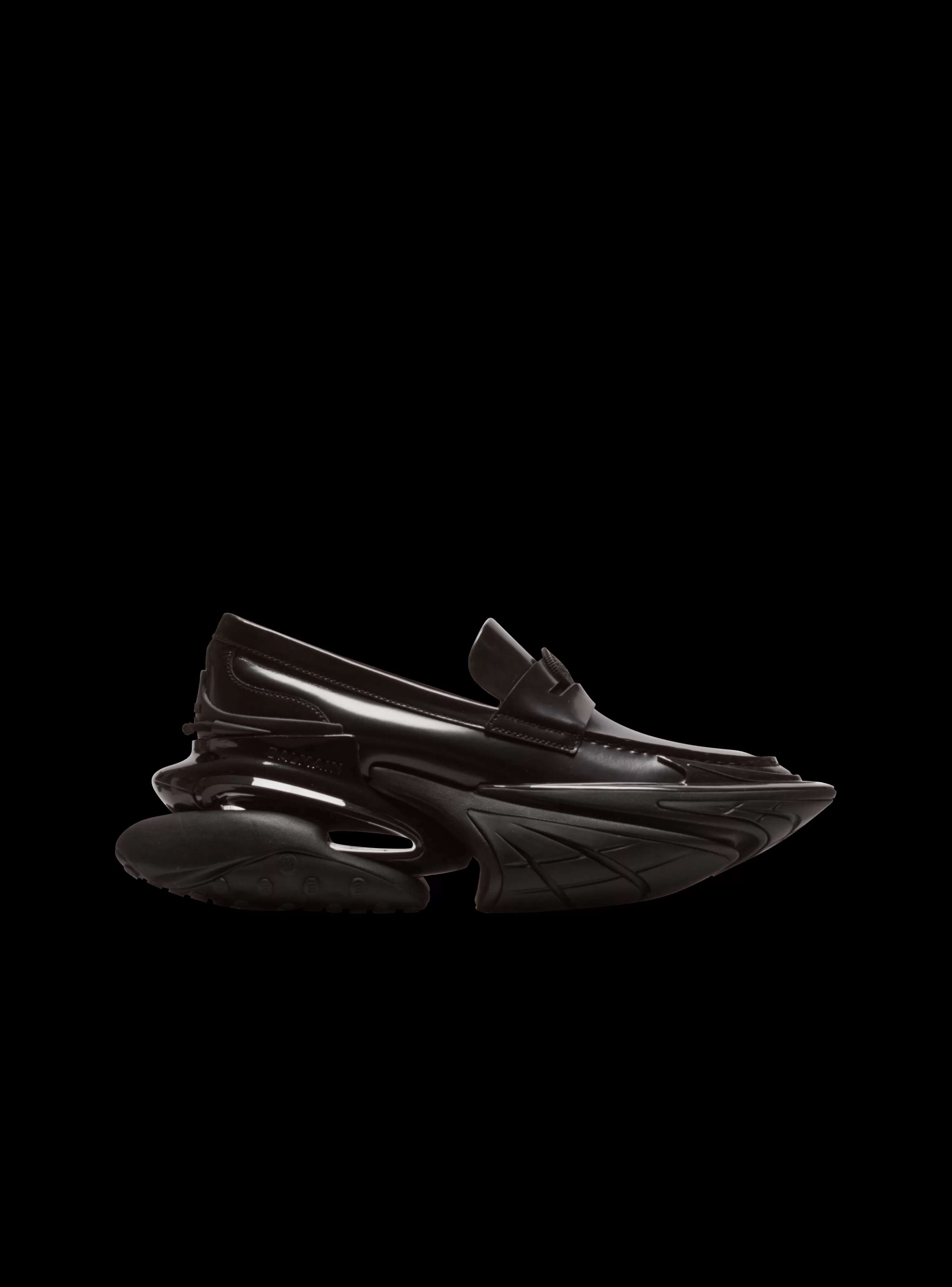 Balmain Main Lab Unicorn Glazed Leather Loafers