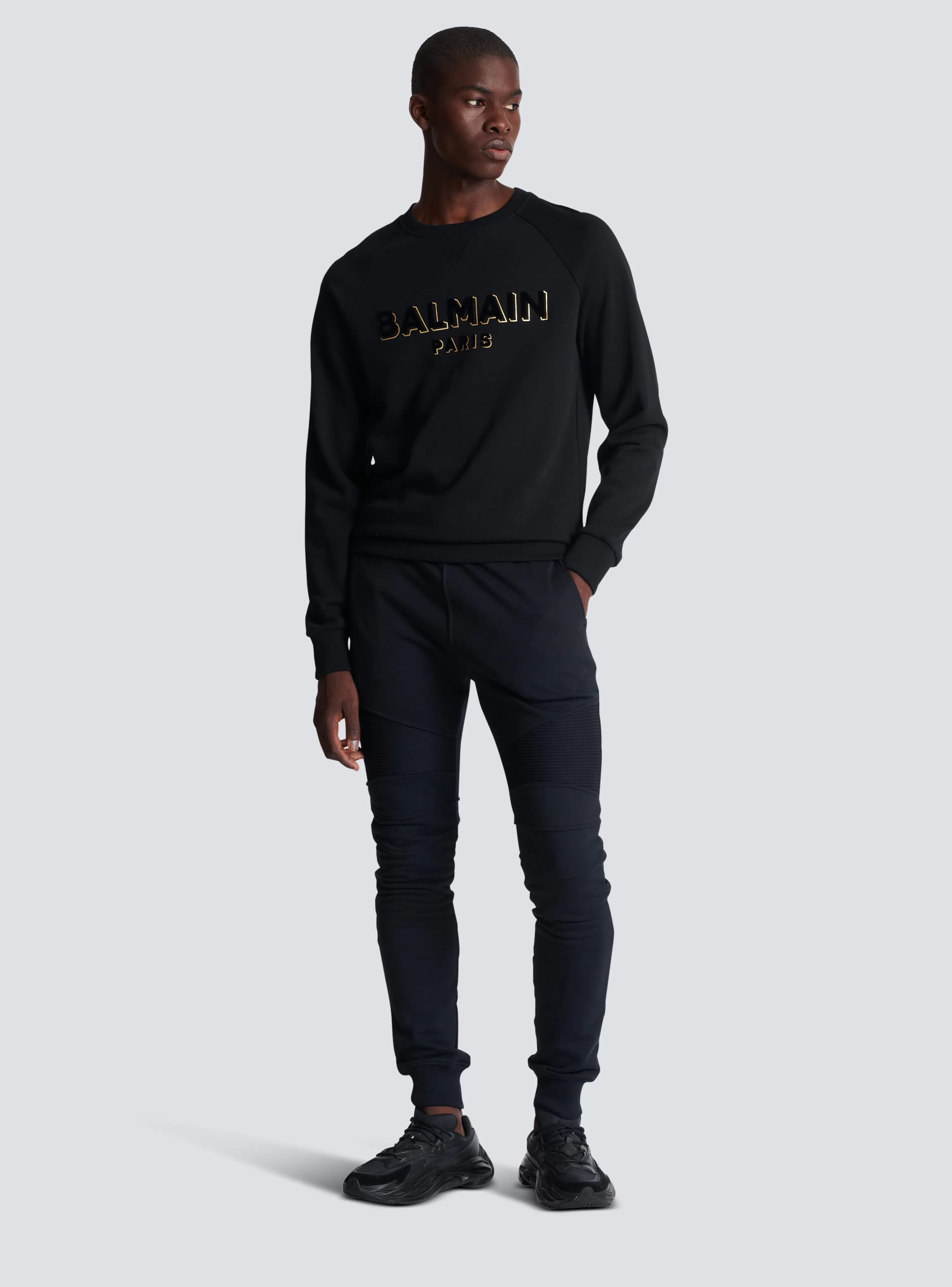 Balmain Metallic Flocked Sweatshirt