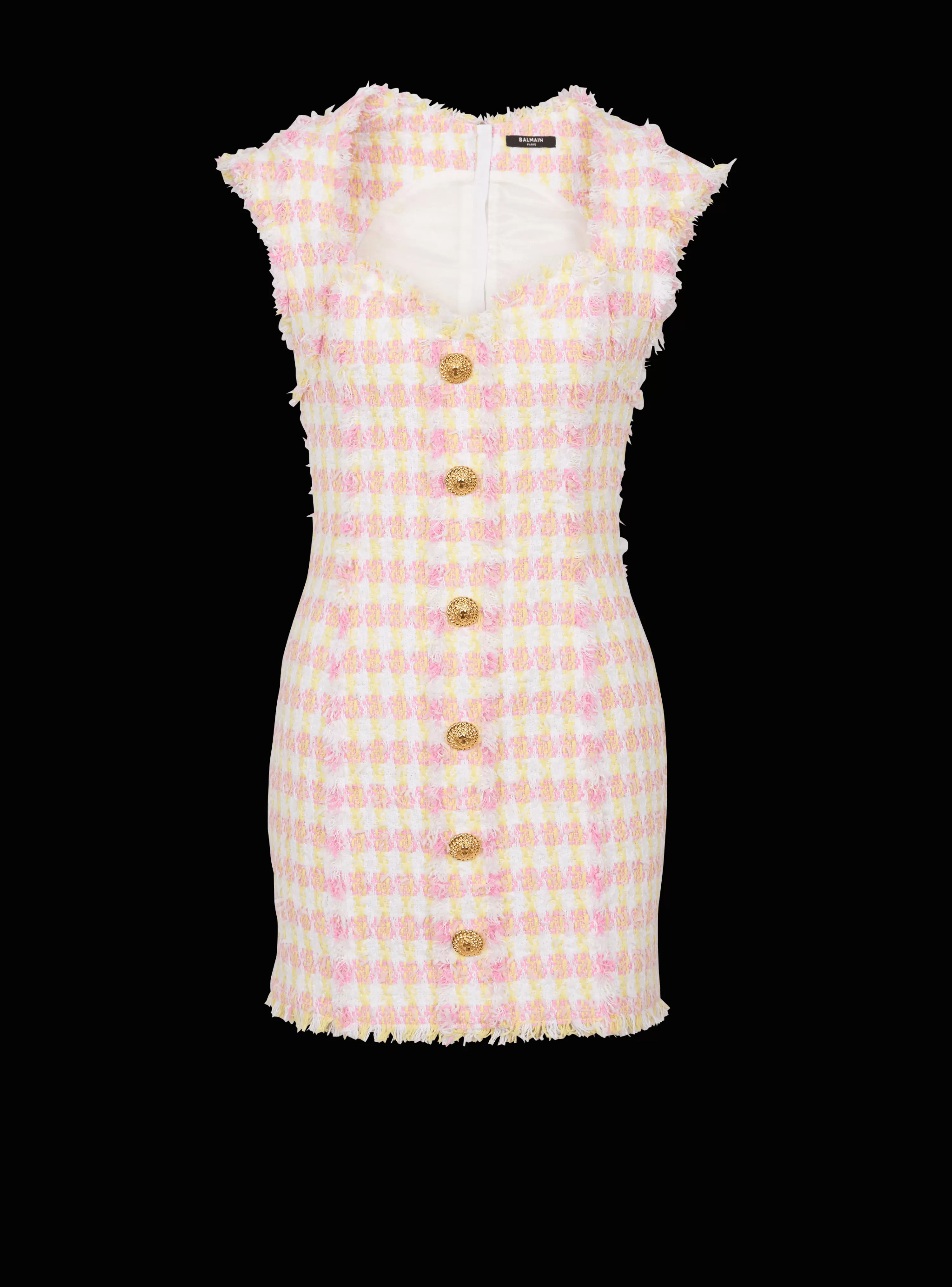 Women Balmain Miami Tweed Dress With Buttons