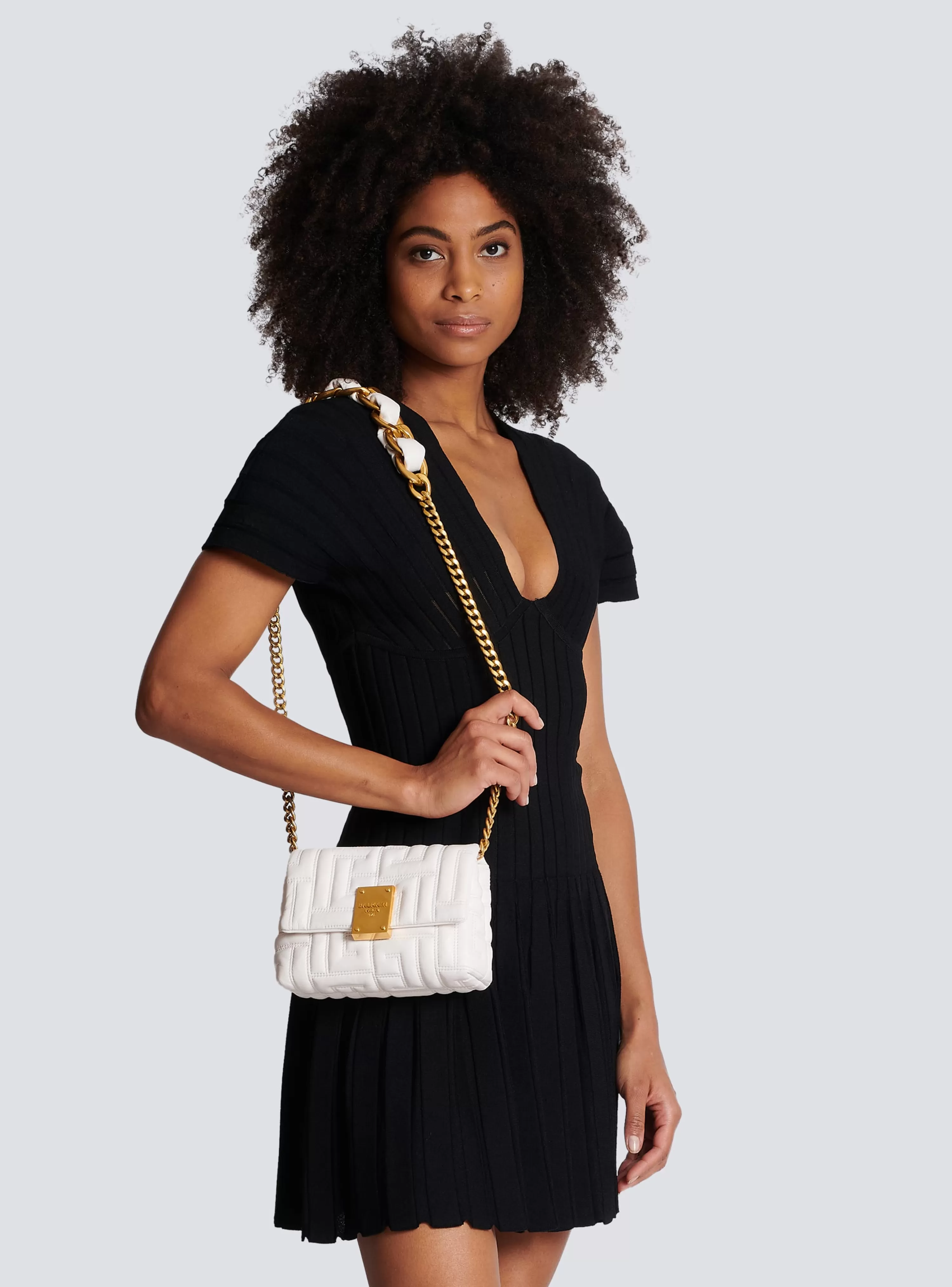 Women Balmain Mini 1945 Soft Bag In Quilted Leather