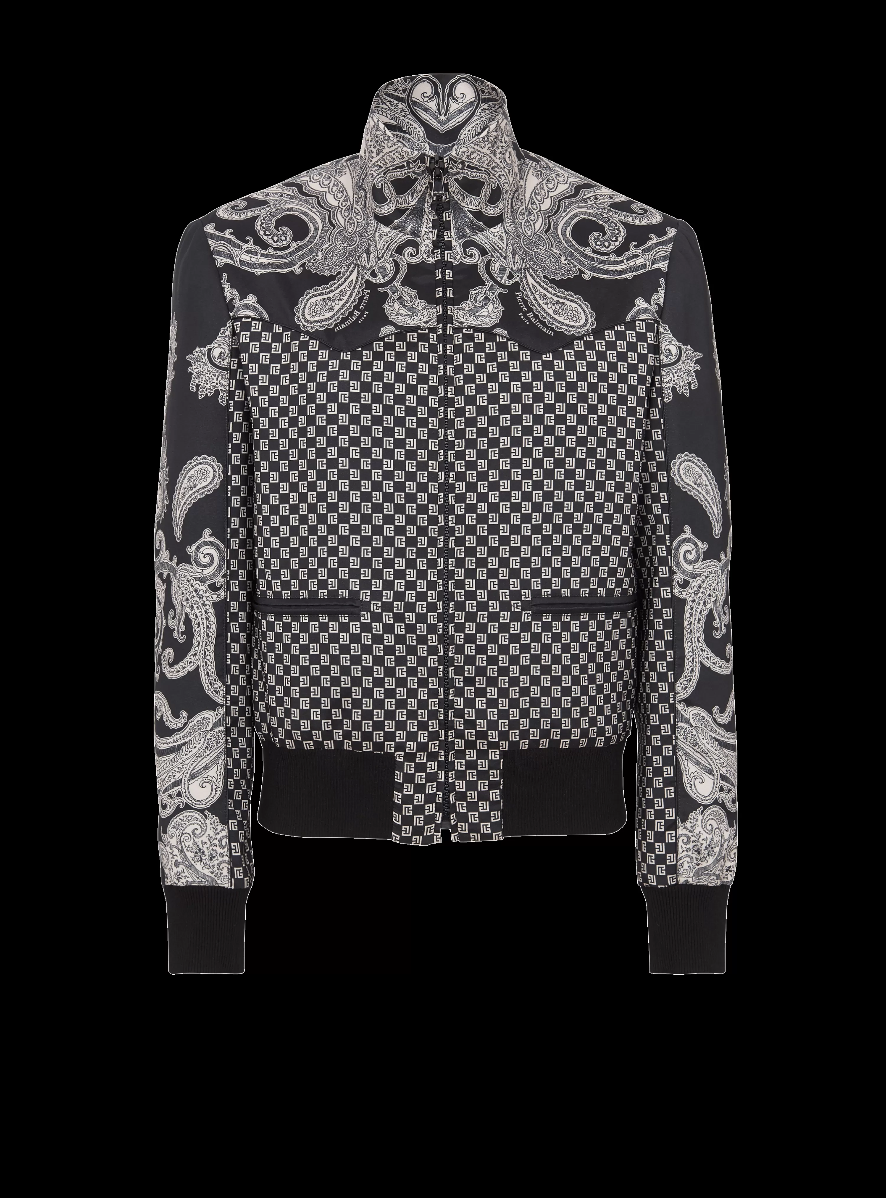 Balmain Mini Monogram And Paisley Bomber Jacket