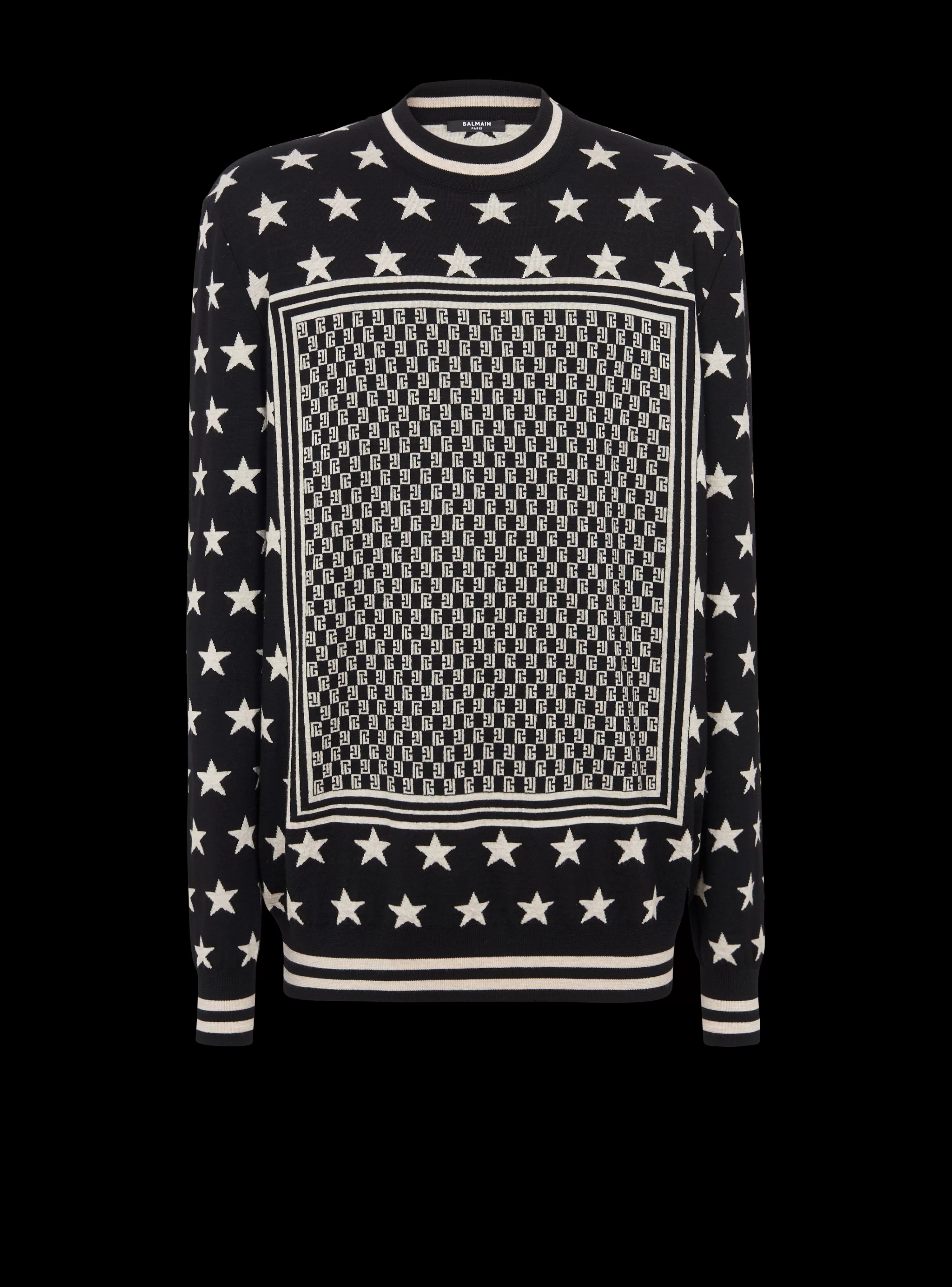 Balmain Mini Monogram Stars Jumper