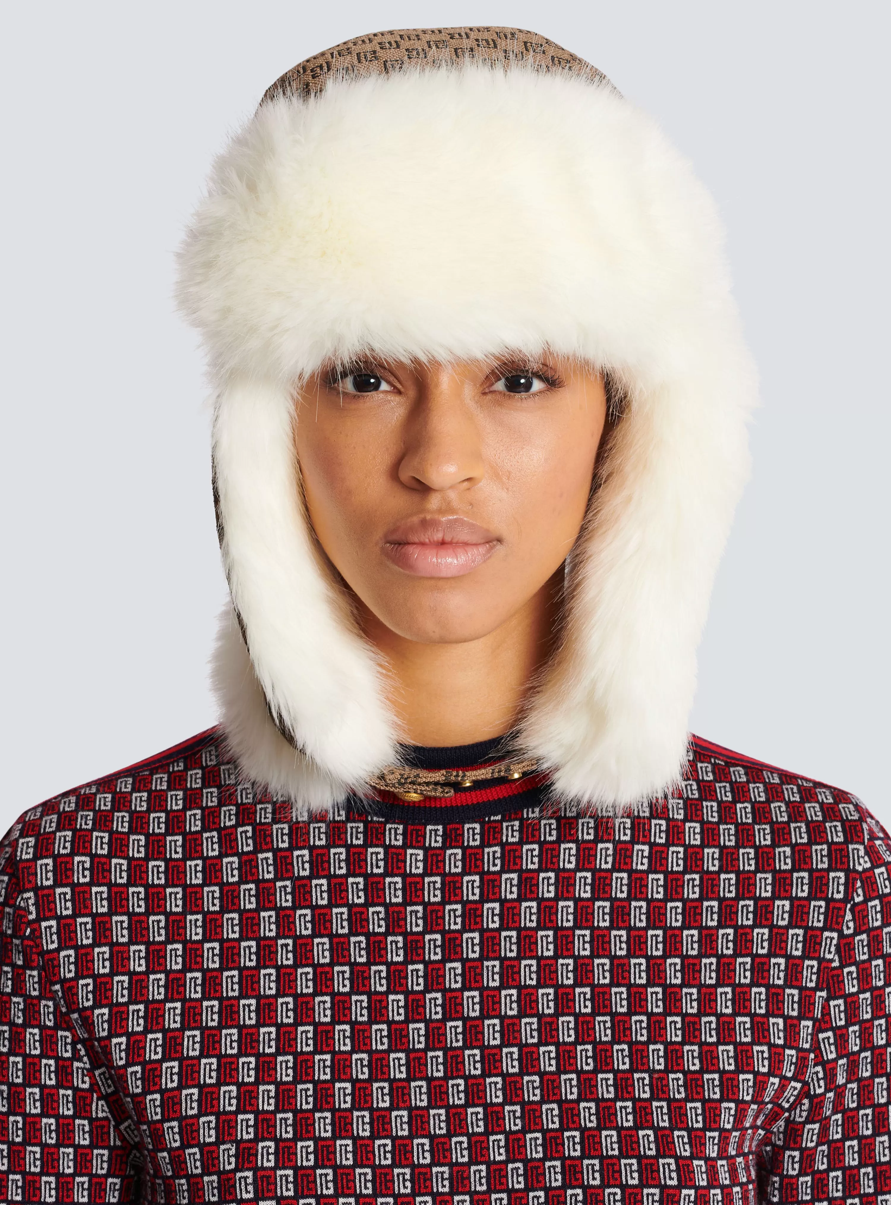 Women Balmain Mini Monogram Trapper Hat