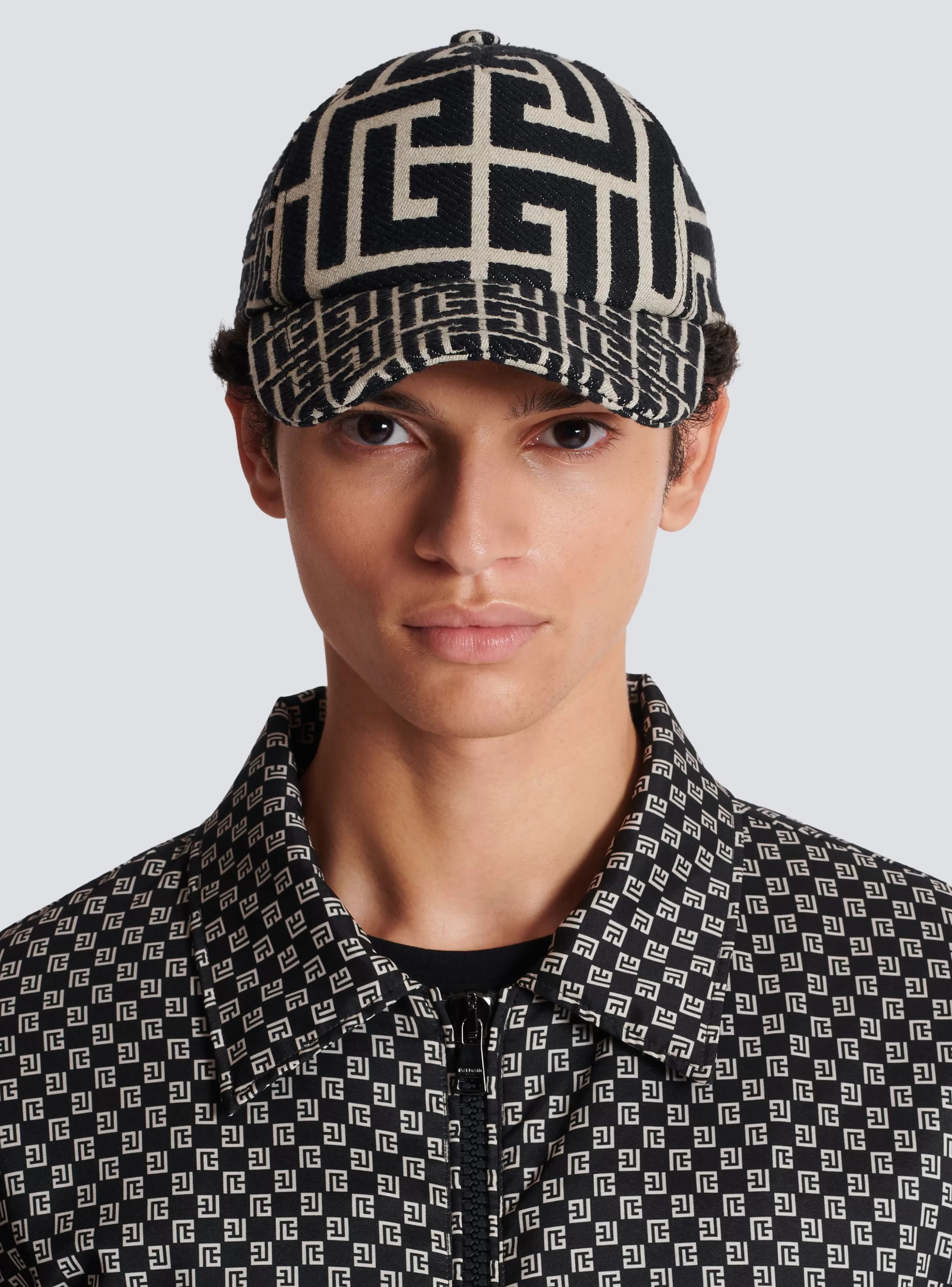 Balmain Monogrammed Jacquard Cap