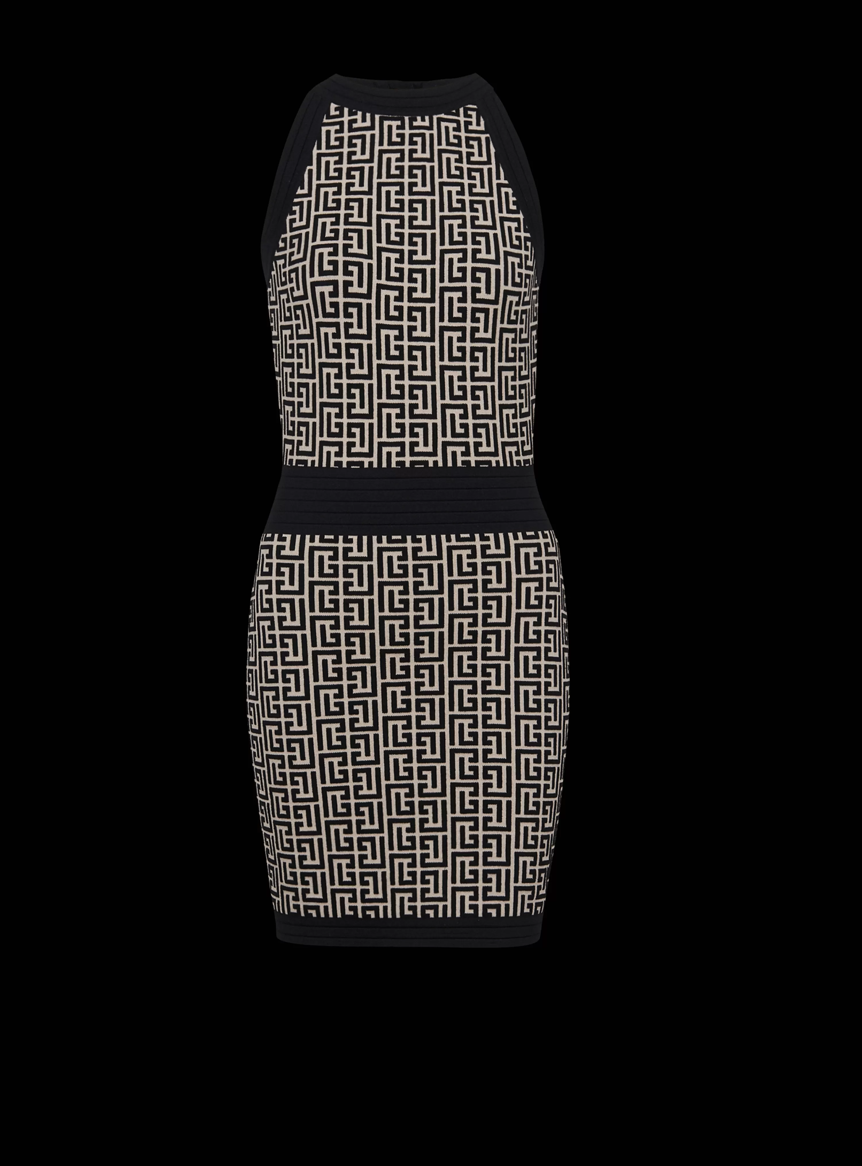 Women Balmain Monogrammed Knit Dress