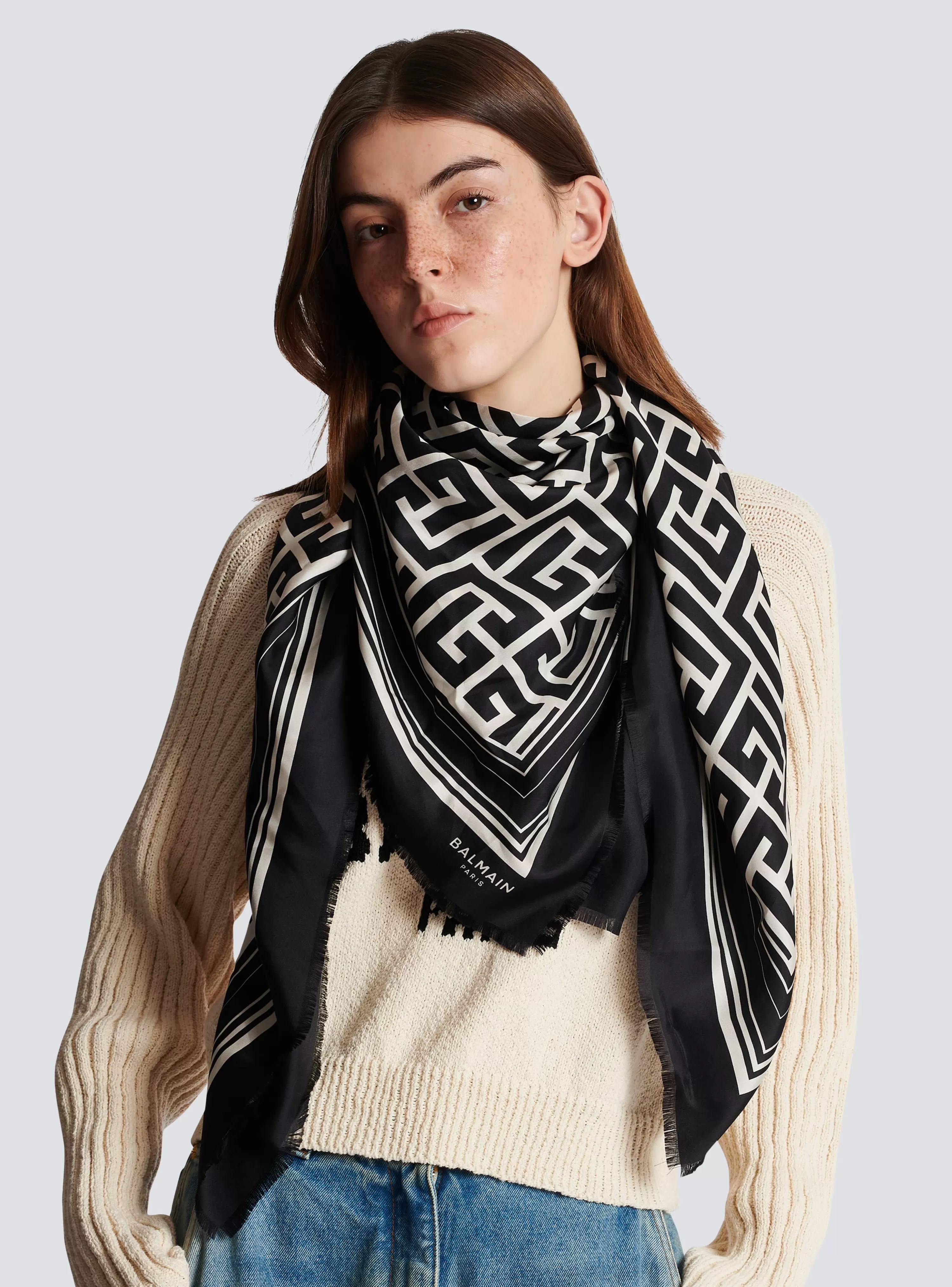 Women Balmain Monogrammed Scarf