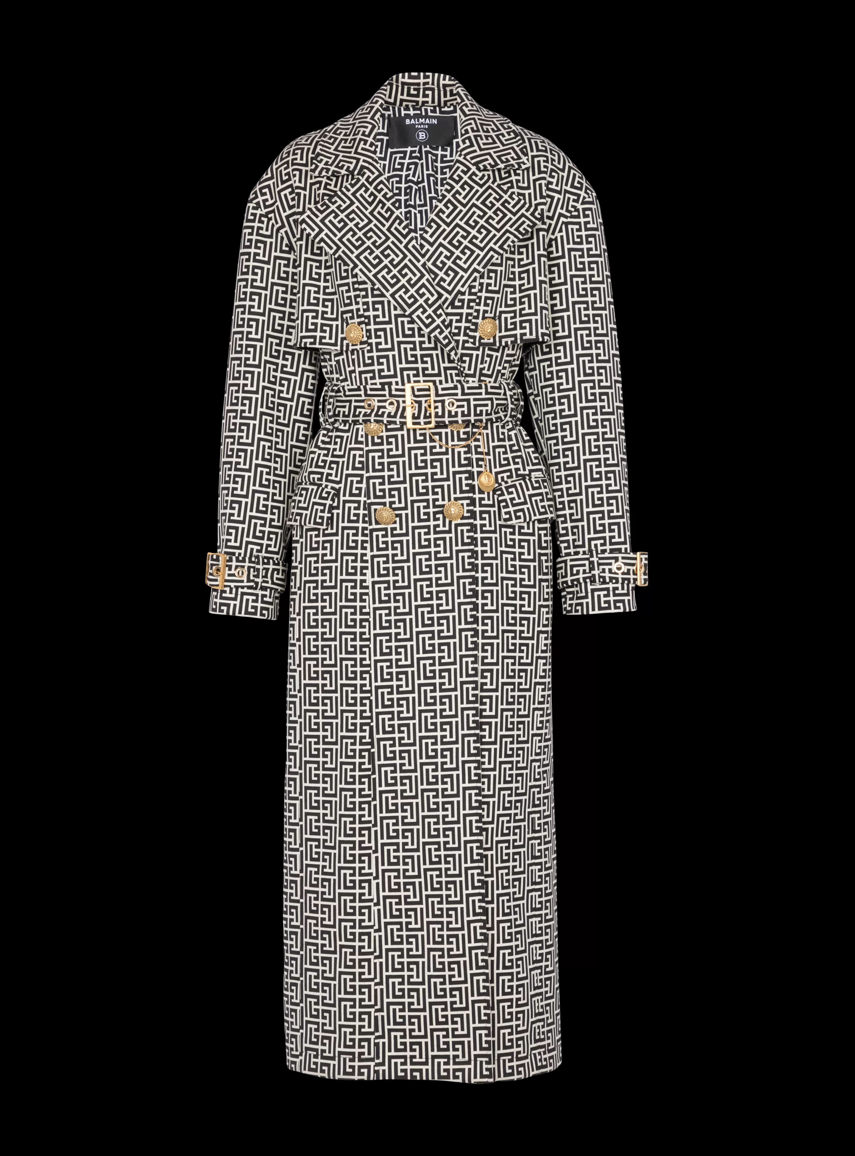 Women Balmain Monogrammed Trench Coat