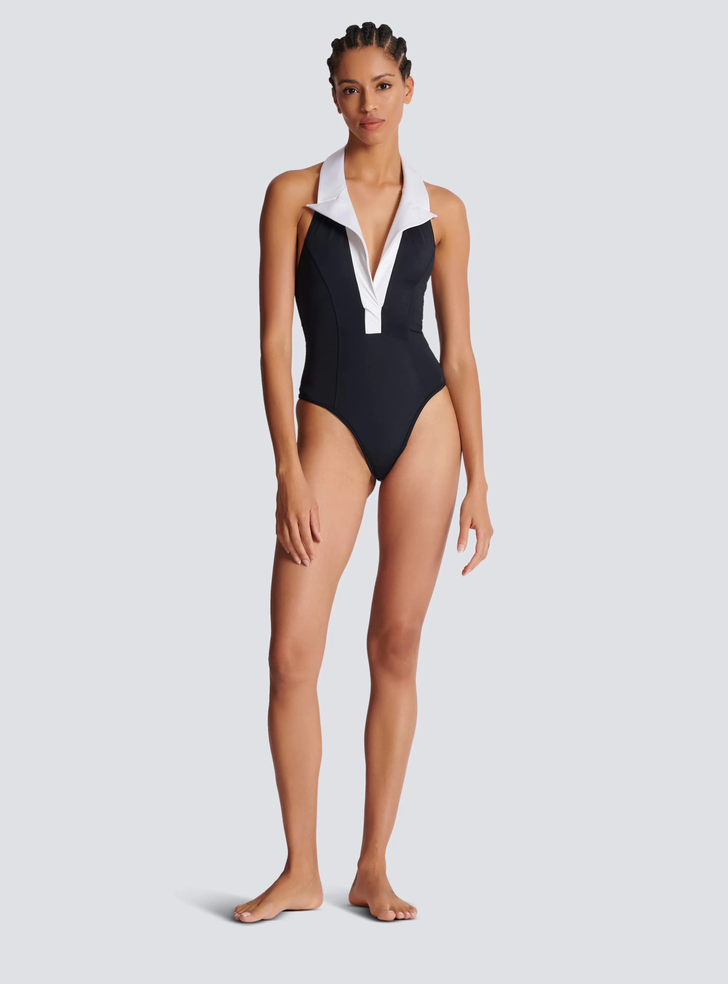 Women Balmain One-piece Swimsuit With Contrasting Collar