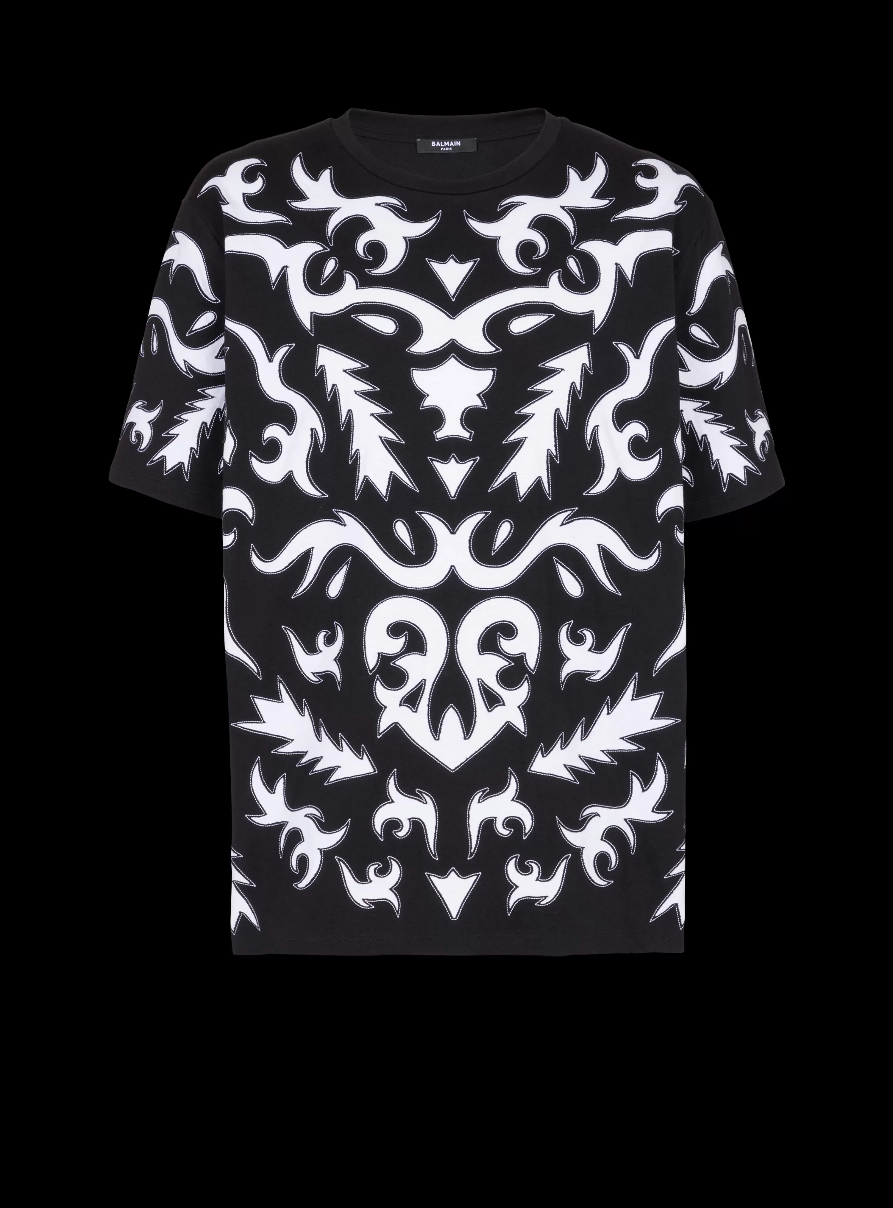 Balmain Oversized T-shirt With Laser-cut Baroque Print