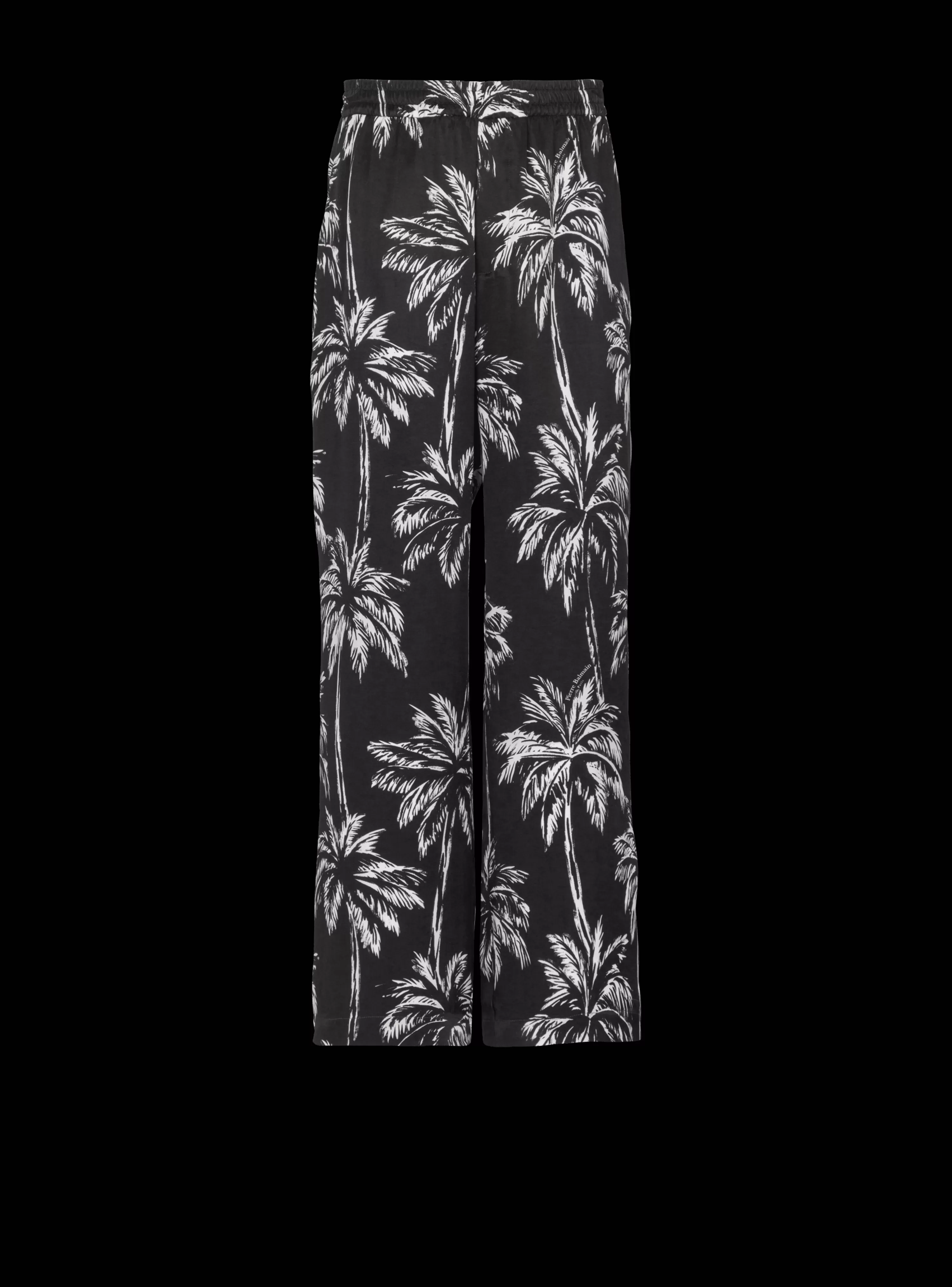 Balmain Palm Print Satin Pyjama Trousers