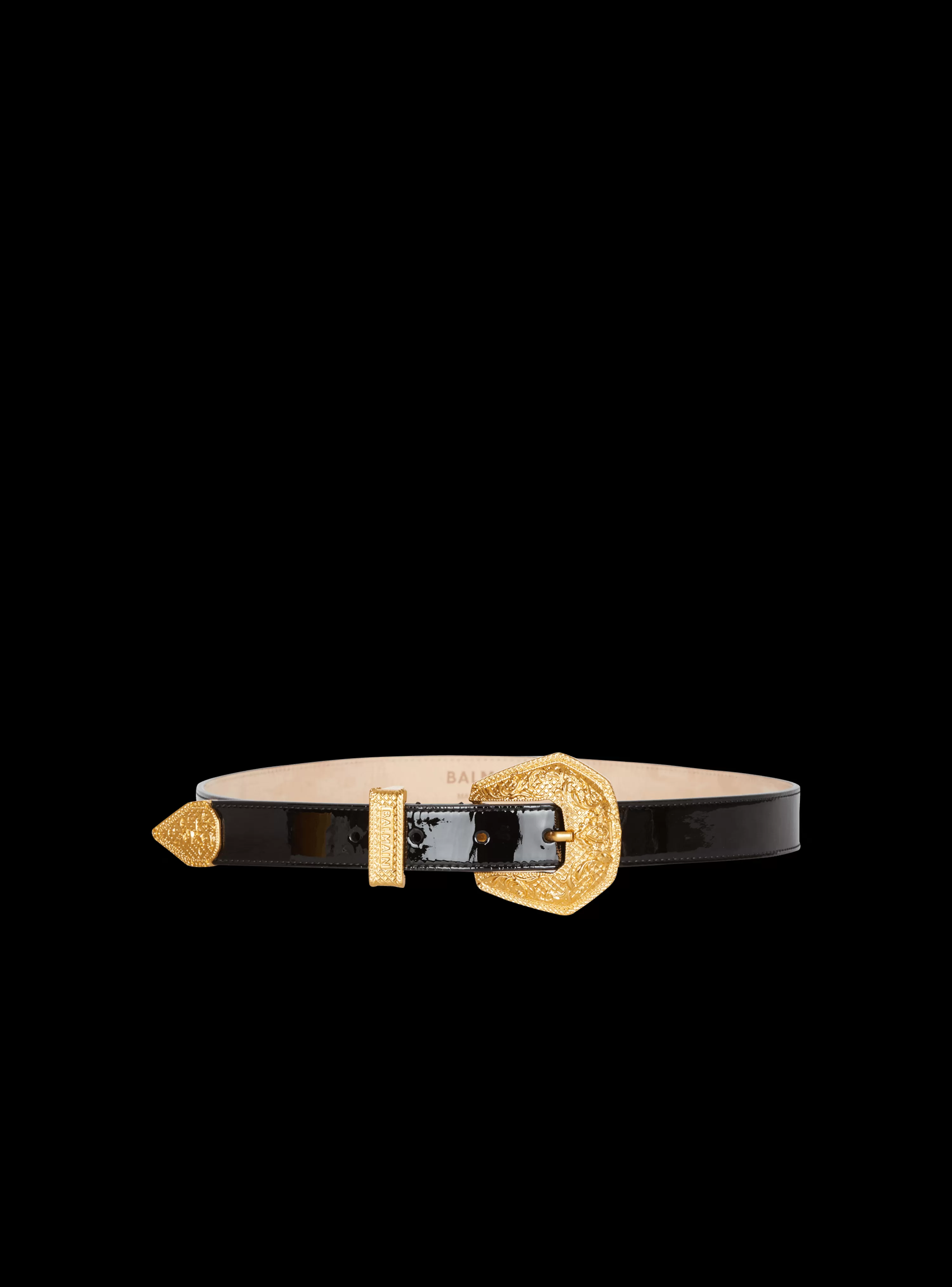 Women Balmain Patent Leather Western Belt