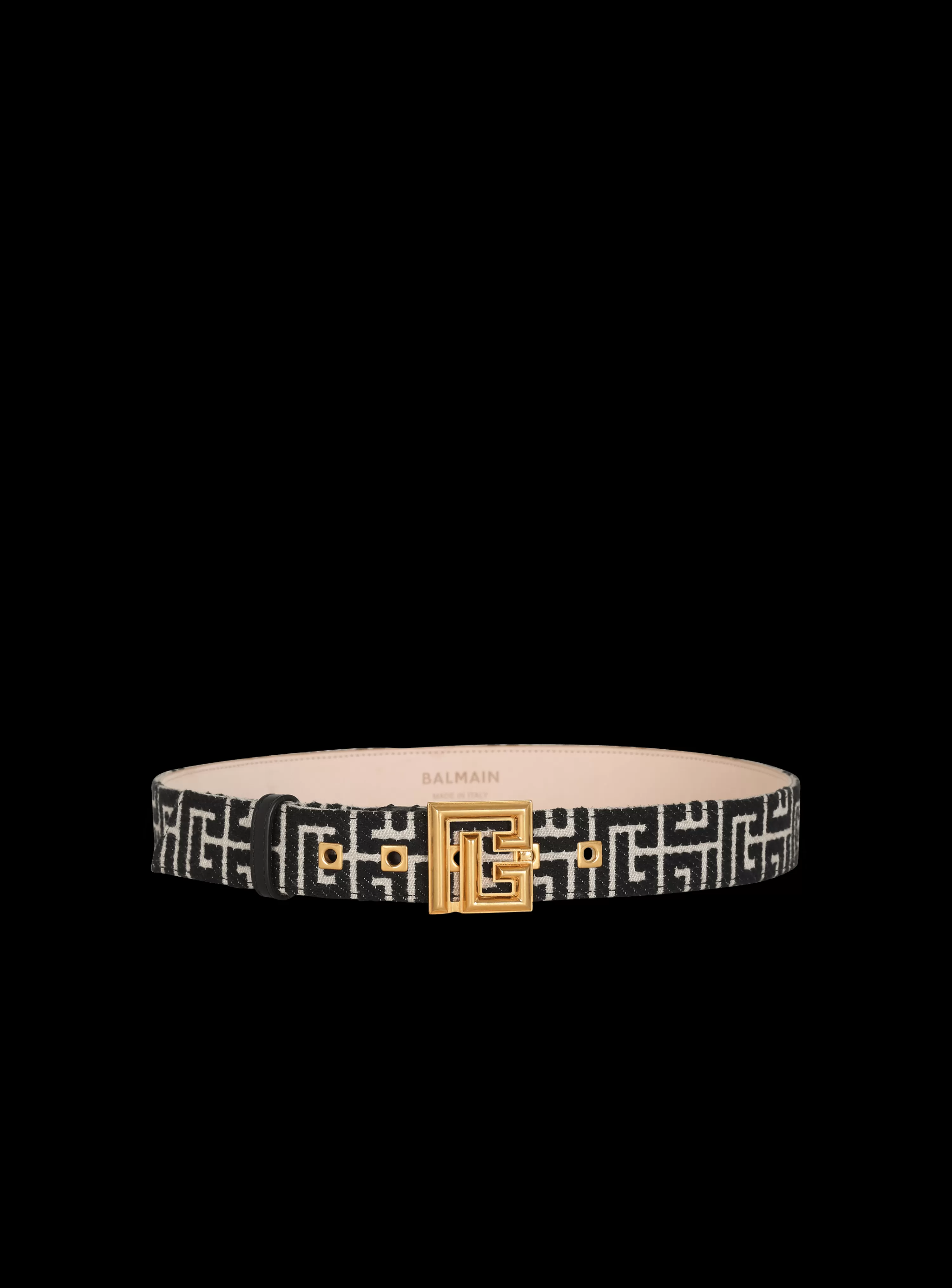 Women Balmain PB Belt In Monogrammed Jacquard