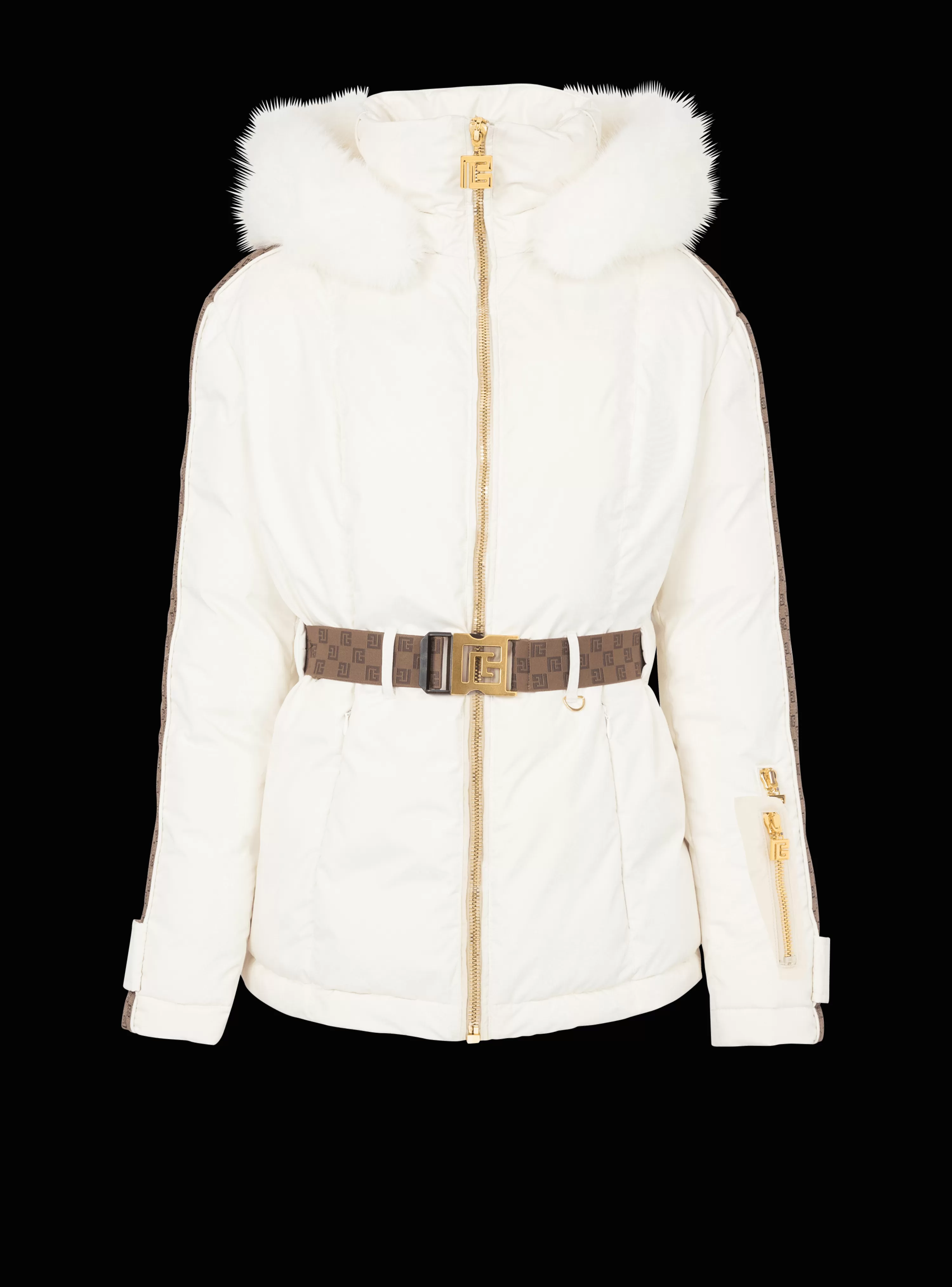 Women Balmain PB Down Jacket With Belt