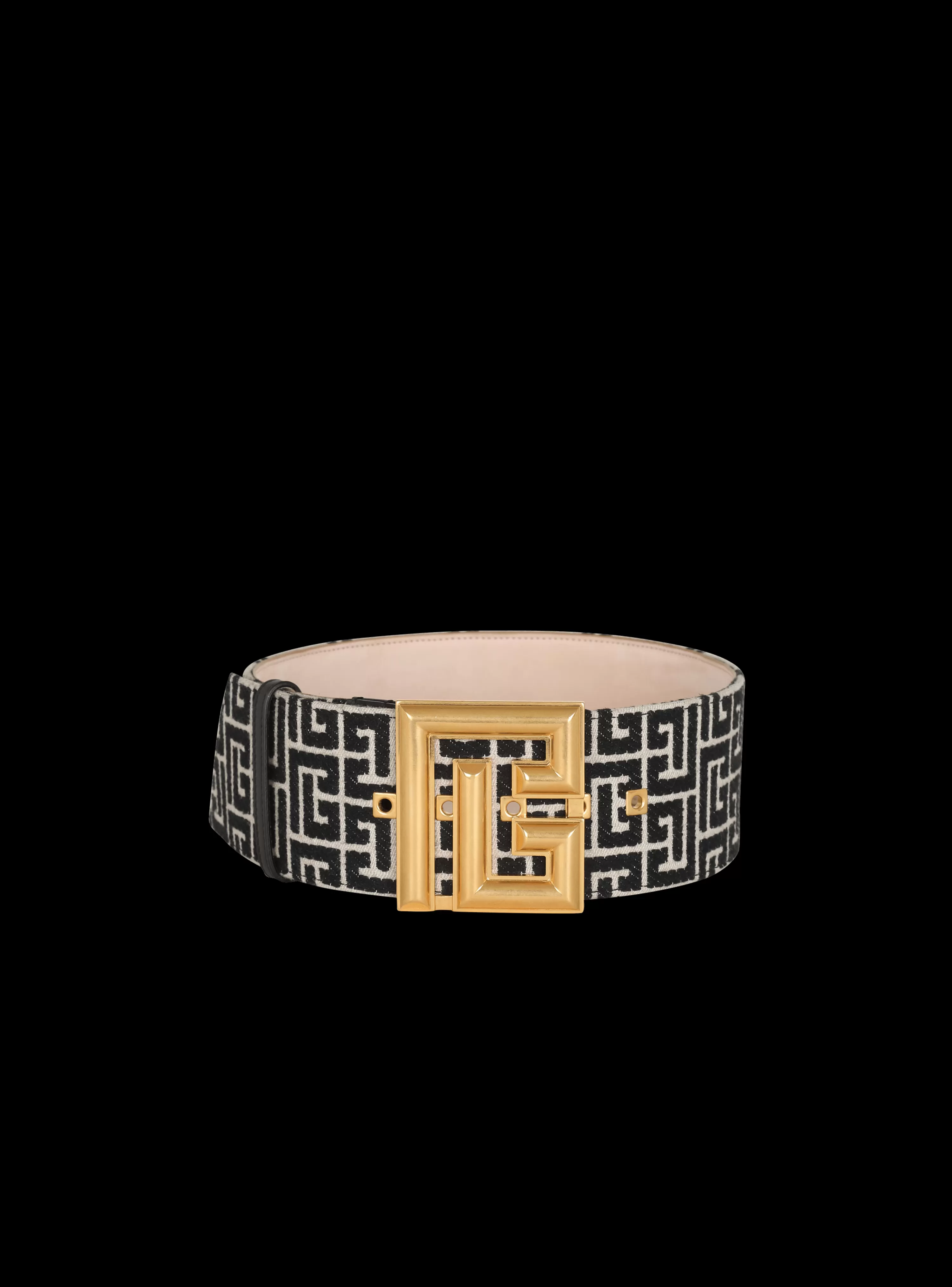 Women Balmain P-Belt Monogram Jacquard Belt