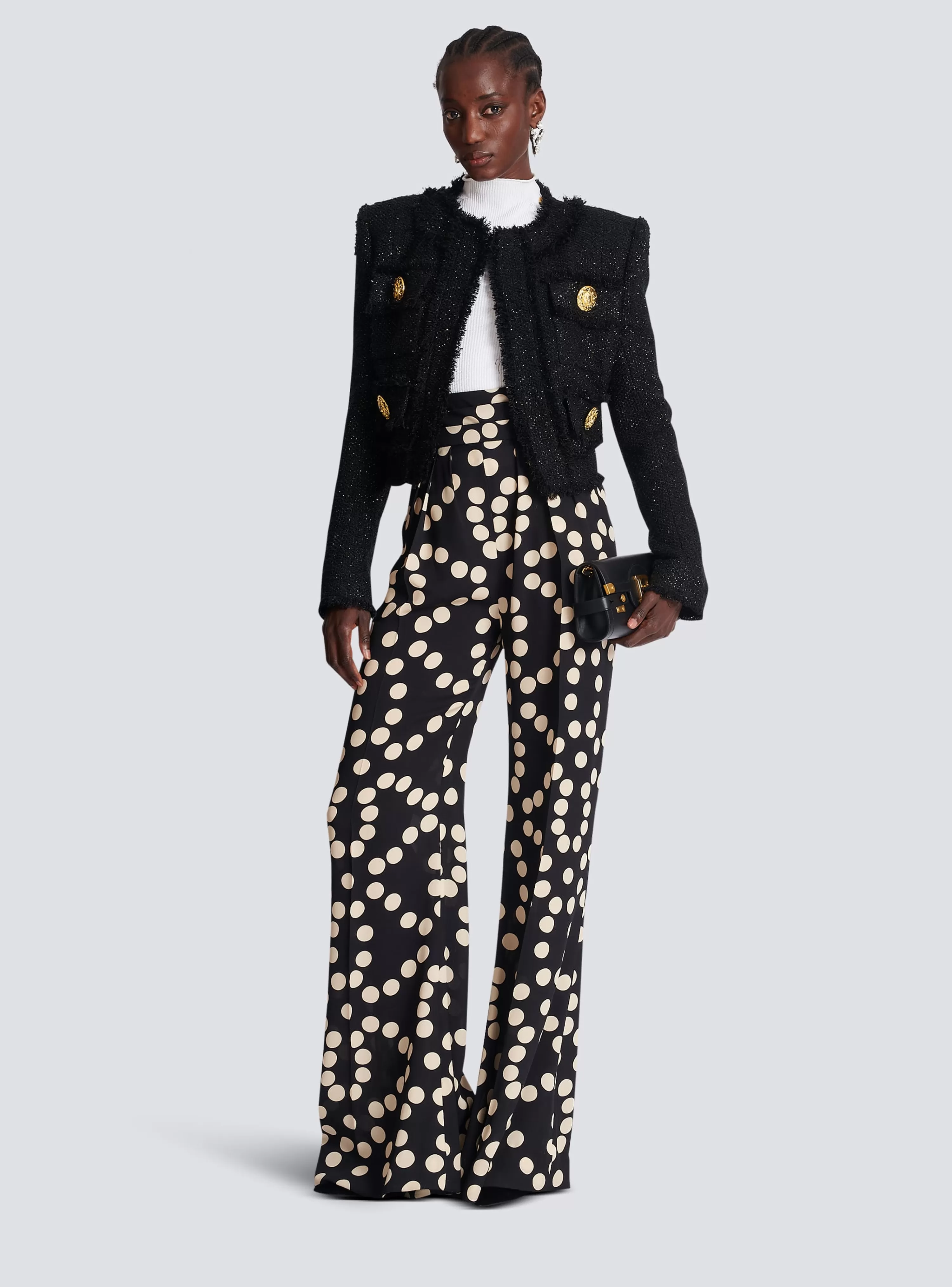 Women Balmain Polka Dot Wide-leg Trousers