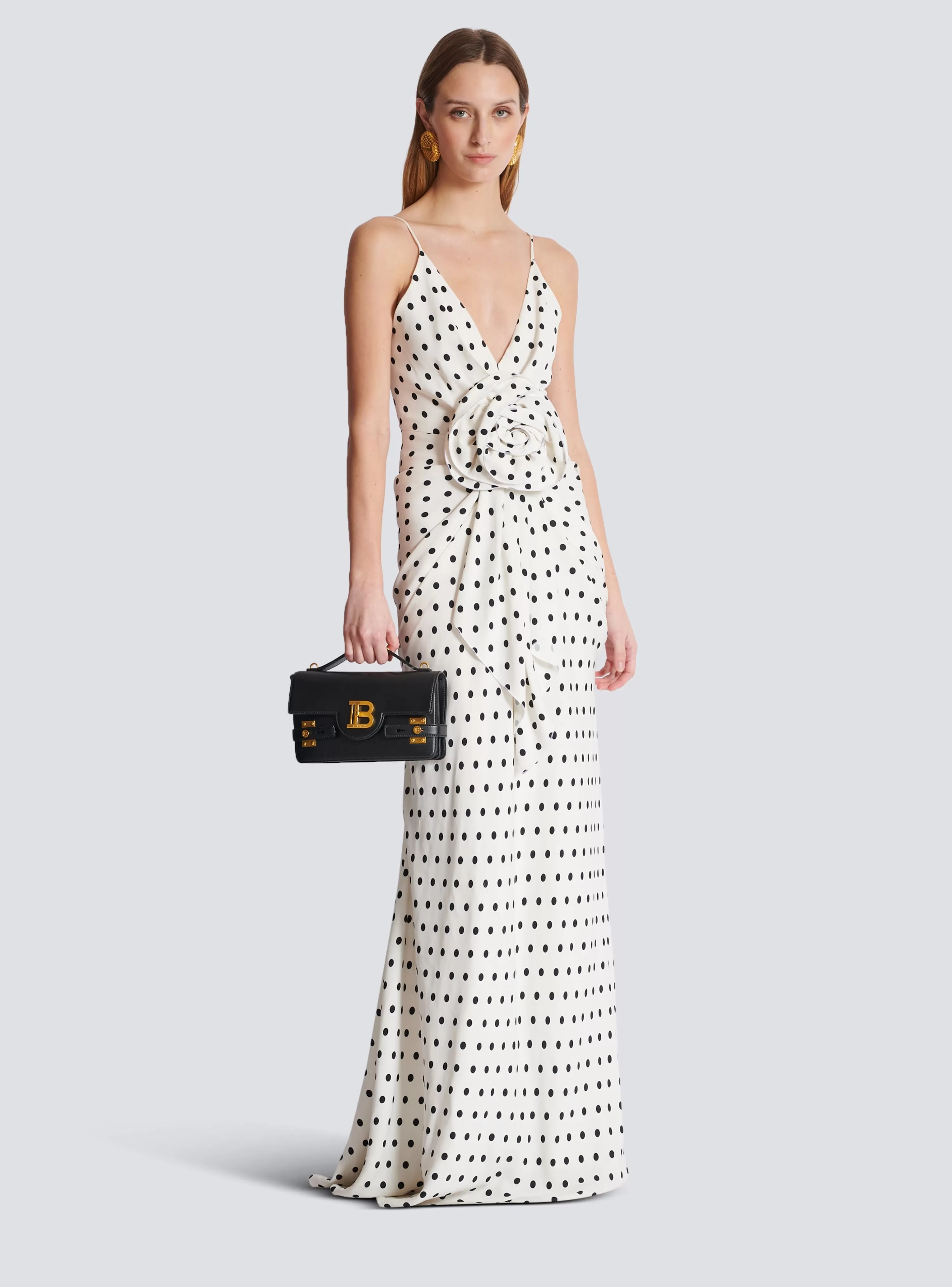 Women Balmain Polka Dots Printed Maxi Dress