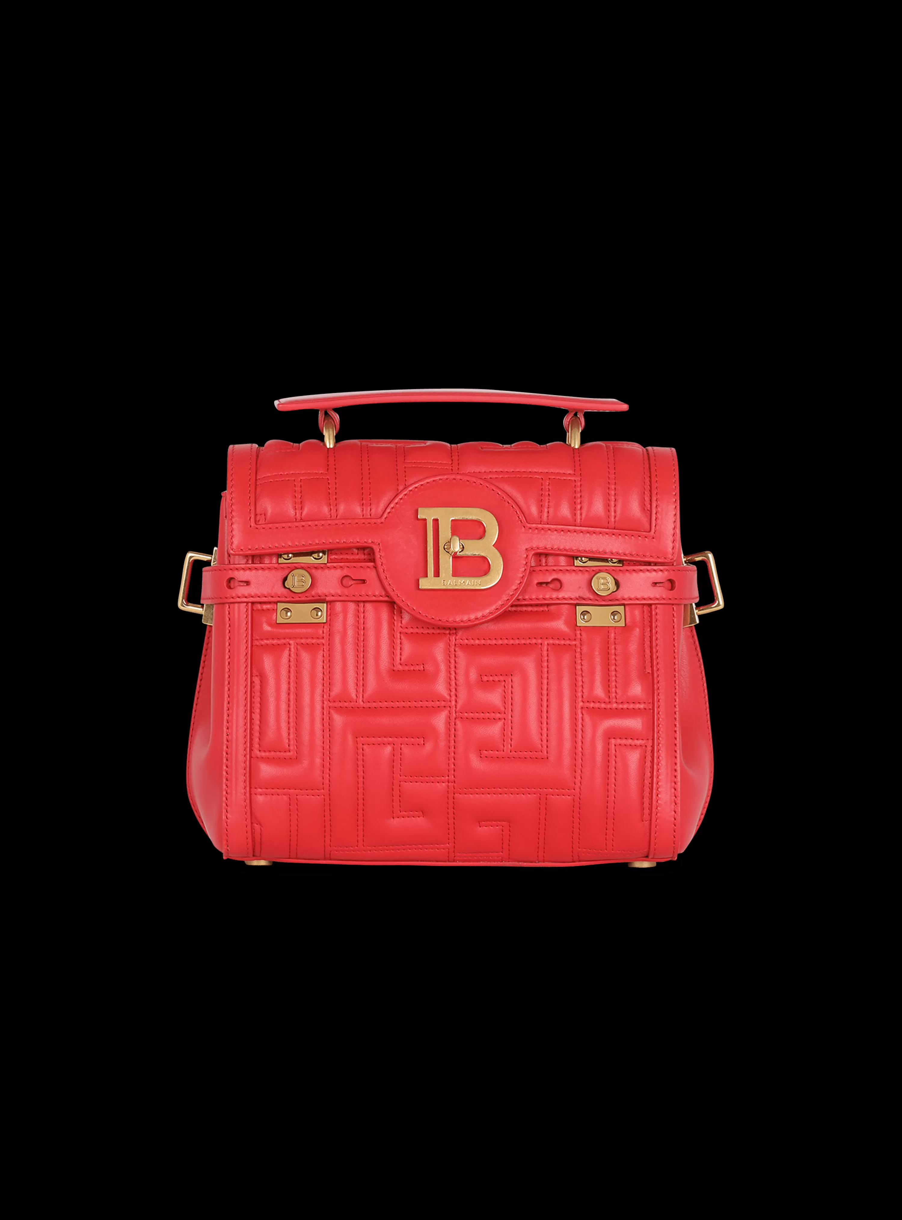 Women Balmain Quilted Leather B-Buzz 23 Bag