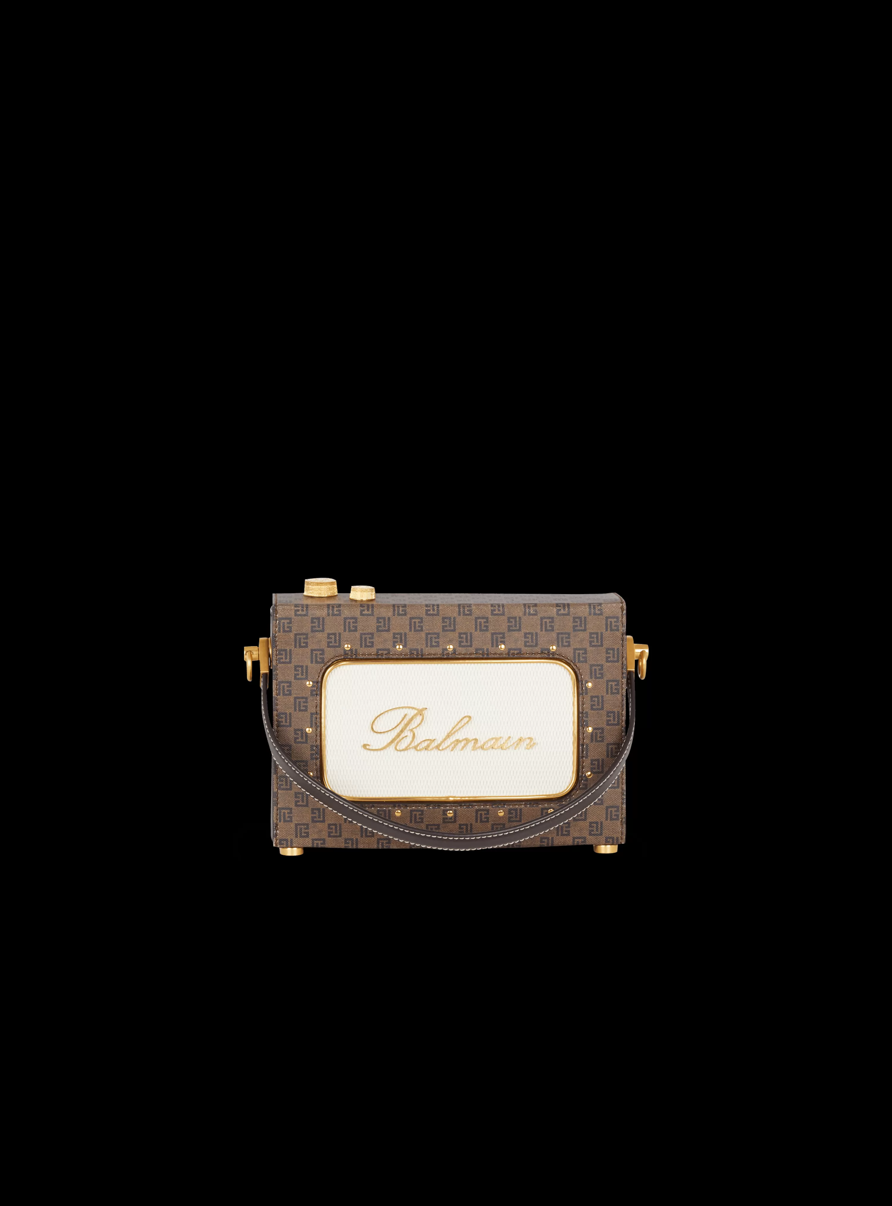 Women Balmain Radio Monogram Signature Bag