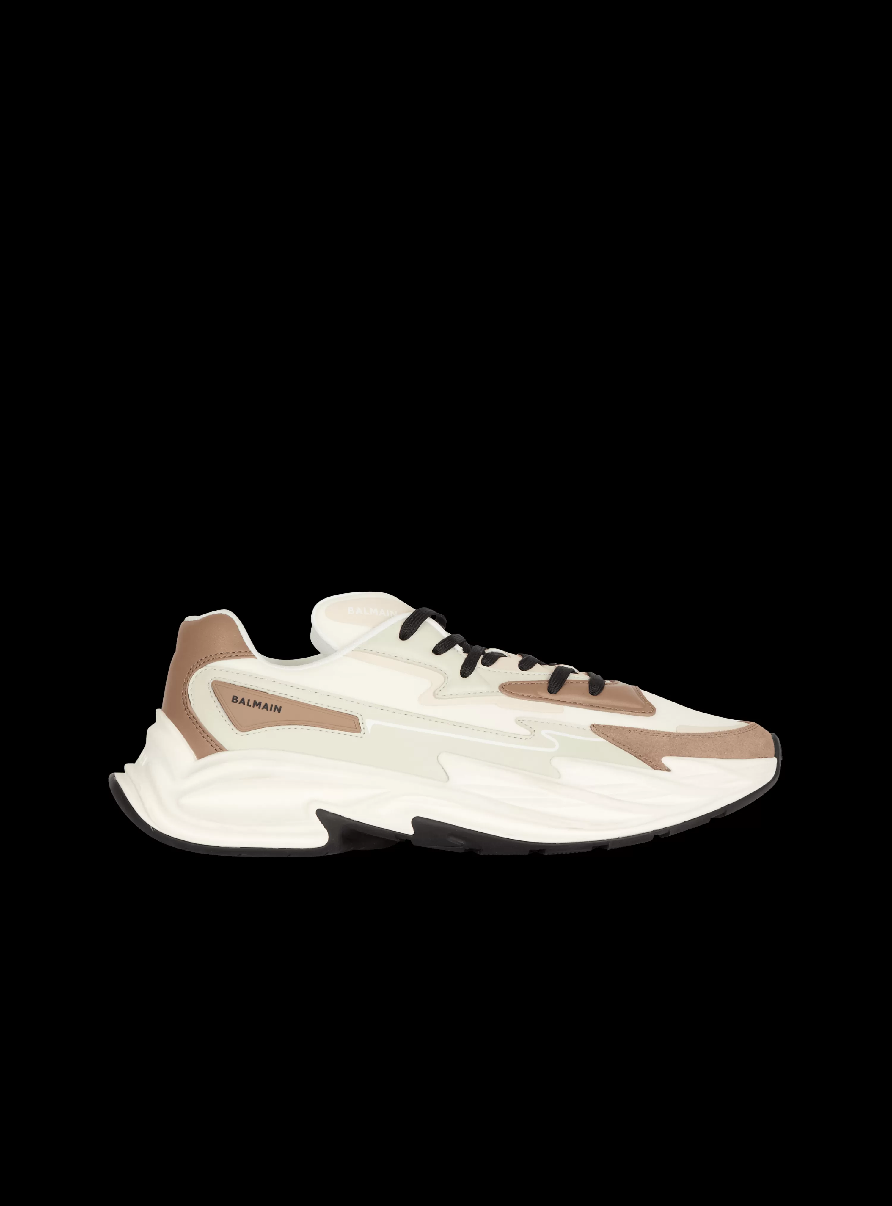 Balmain Run-Row Leather And Nylon Trainers